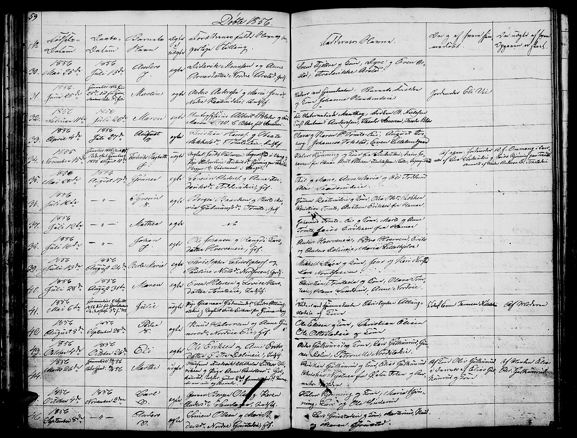 Stange prestekontor, AV/SAH-PREST-002/L/L0002: Parish register (copy) no. 2, 1838-1879, p. 59