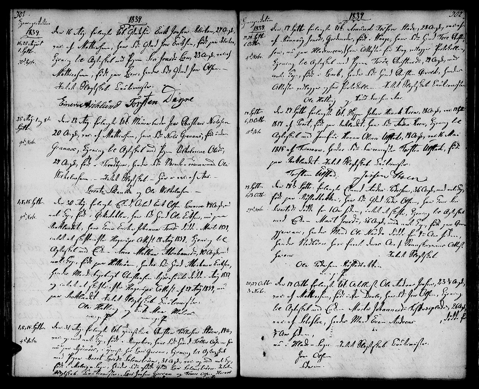 Ministerialprotokoller, klokkerbøker og fødselsregistre - Sør-Trøndelag, SAT/A-1456/604/L0181: Parish register (official) no. 604A02, 1798-1817, p. 301-302