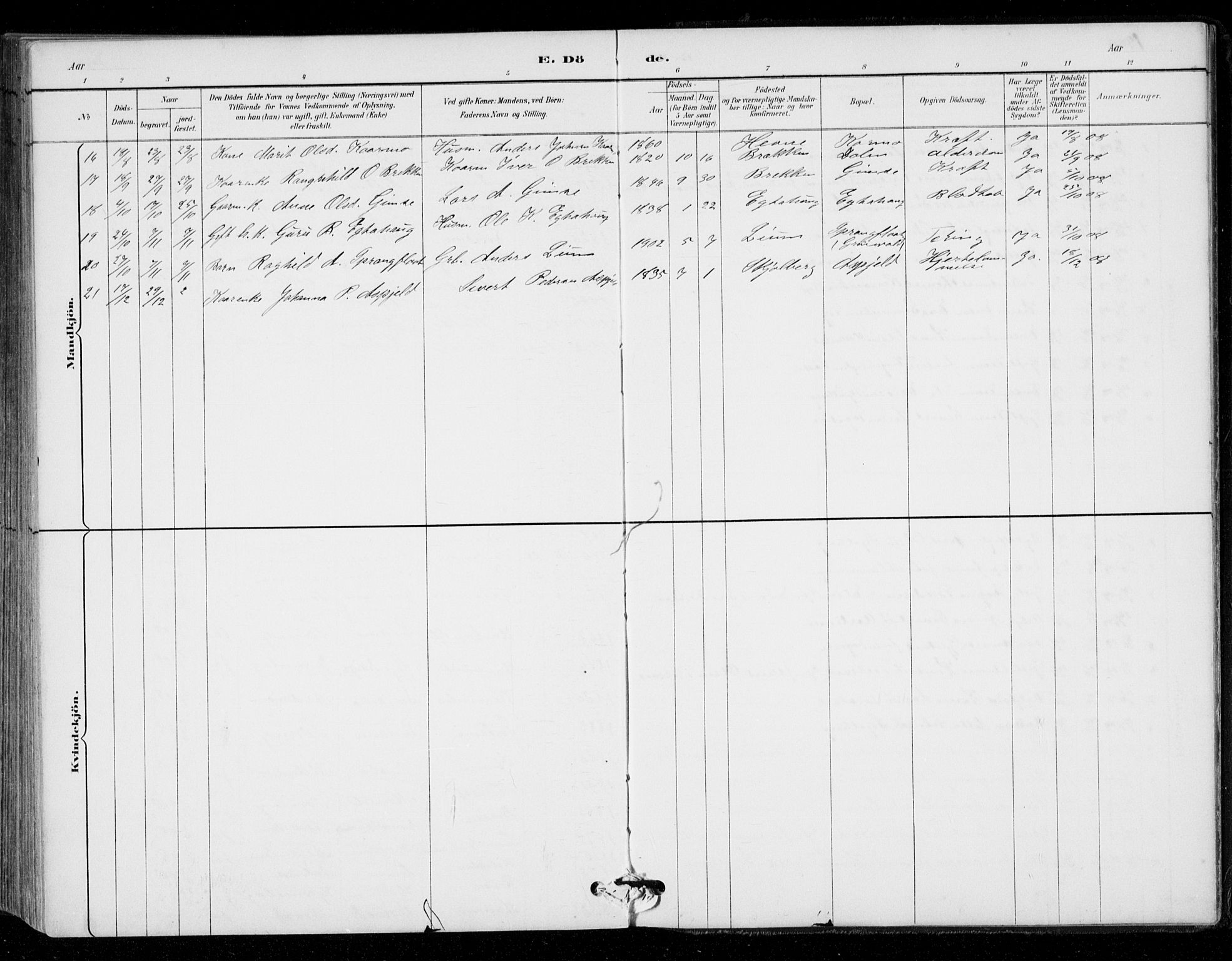 Ministerialprotokoller, klokkerbøker og fødselsregistre - Sør-Trøndelag, AV/SAT-A-1456/671/L0841: Parish register (official) no. 671A03, 1893-1915