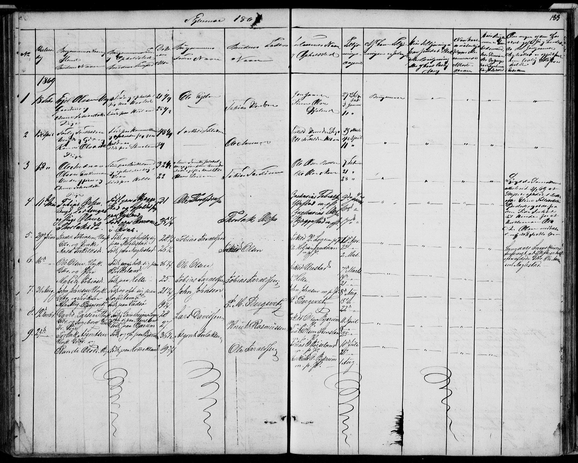 Hægebostad sokneprestkontor, AV/SAK-1111-0024/F/Fb/Fba/L0002: Parish register (copy) no. B 2, 1851-1882, p. 183