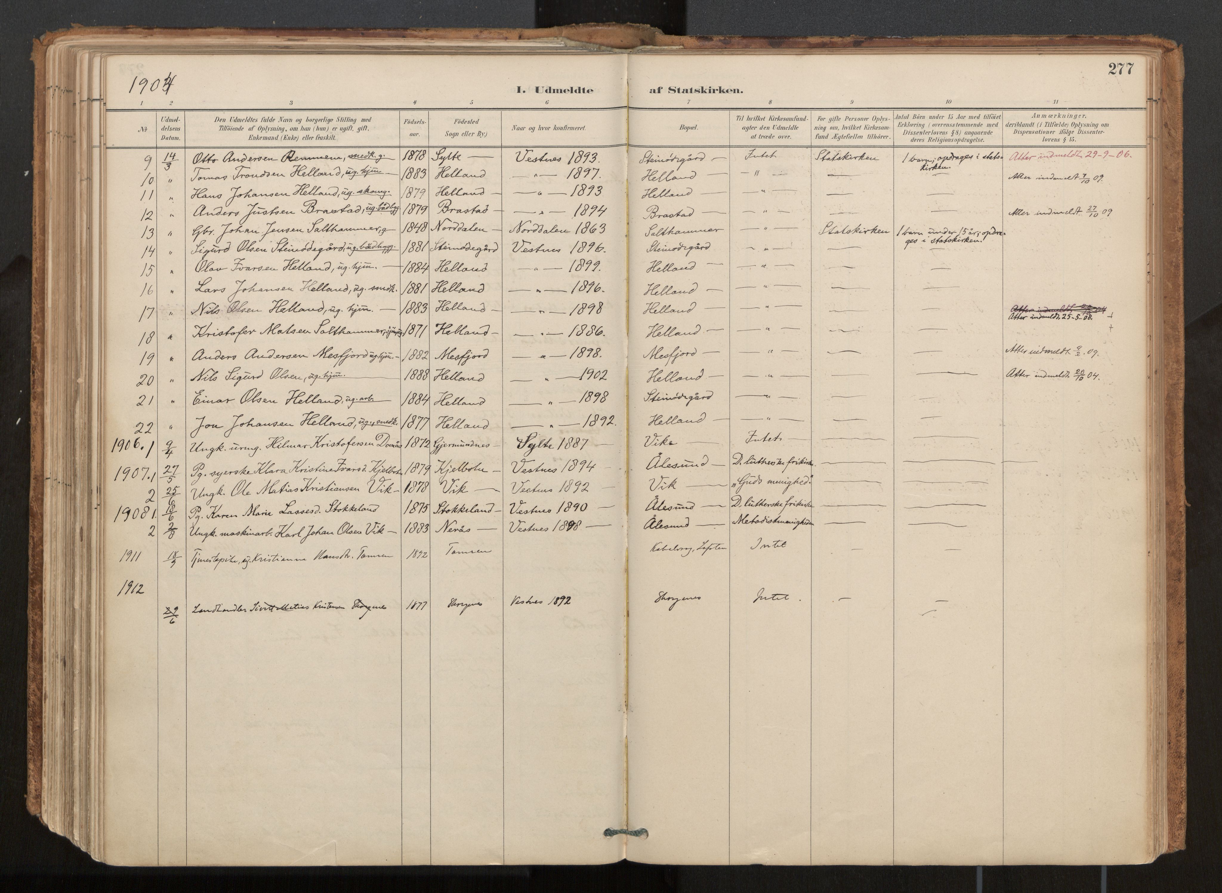 Ministerialprotokoller, klokkerbøker og fødselsregistre - Møre og Romsdal, AV/SAT-A-1454/539/L0531: Parish register (official) no. 539A04, 1887-1913, p. 277