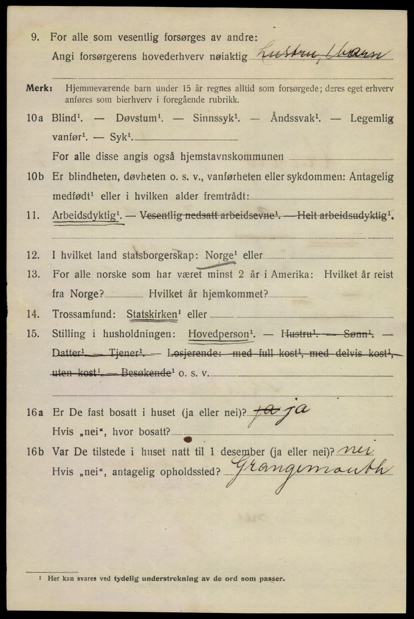 SAKO, 1920 census for Kragerø, 1920, p. 9720