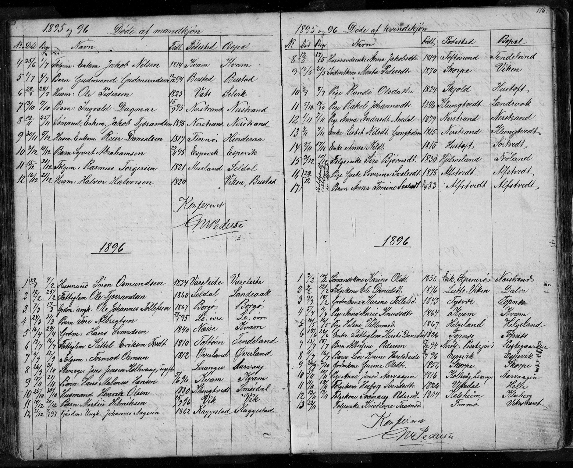 Nedstrand sokneprestkontor, SAST/A-101841/01/V: Parish register (copy) no. B 3, 1848-1933, p. 176