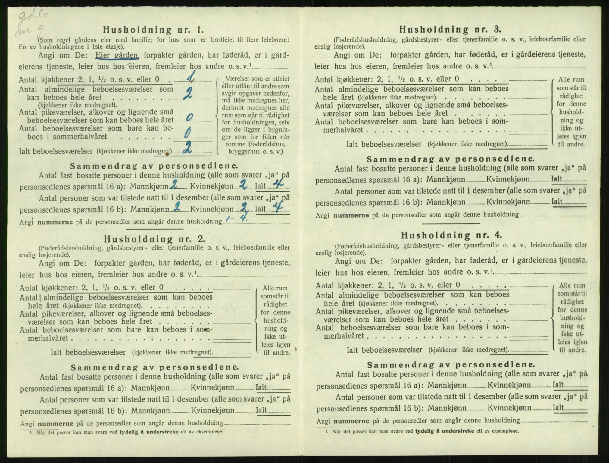 SAT, 1920 census for Volda, 1920, p. 167