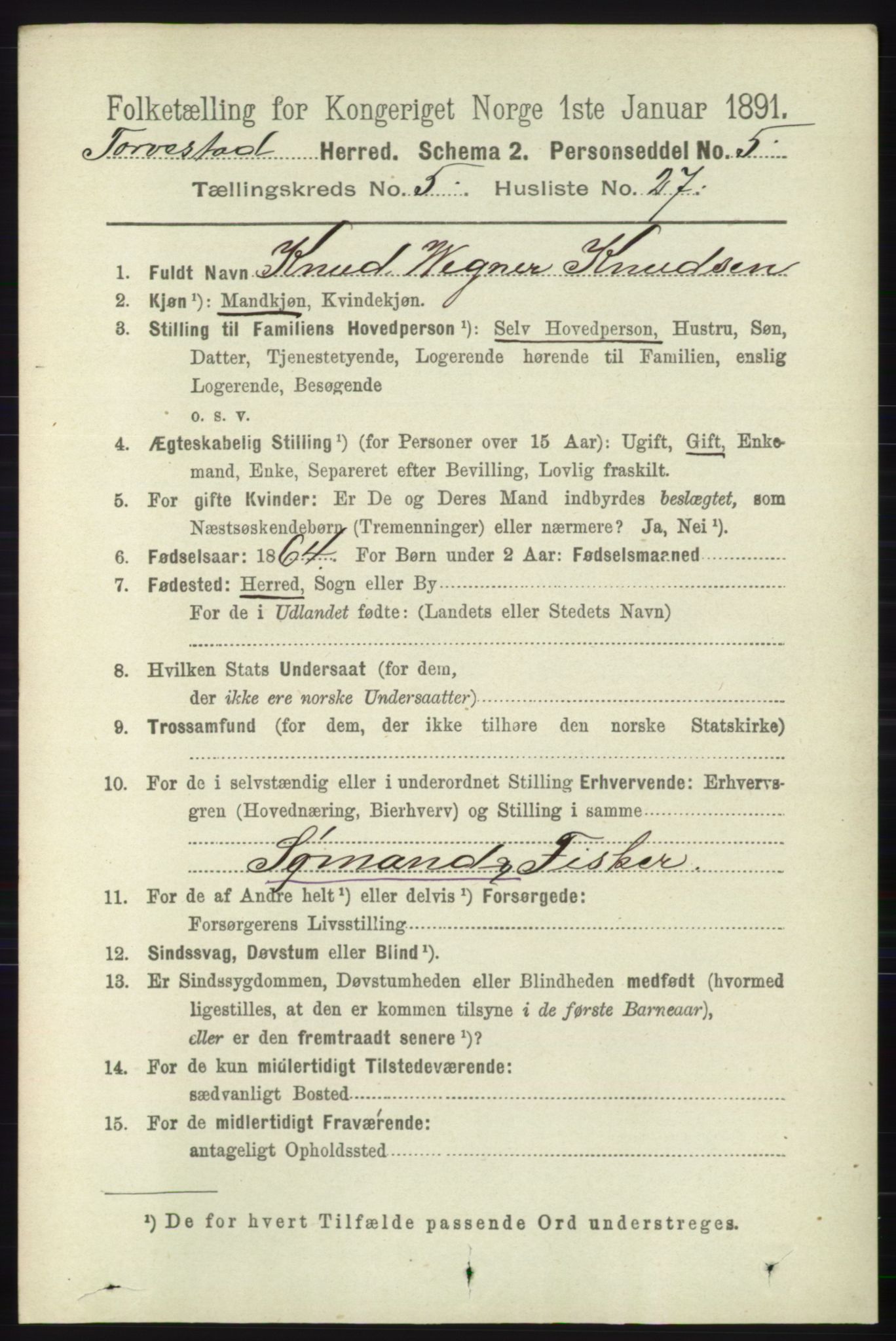 RA, 1891 census for 1152 Torvastad, 1891, p. 1917