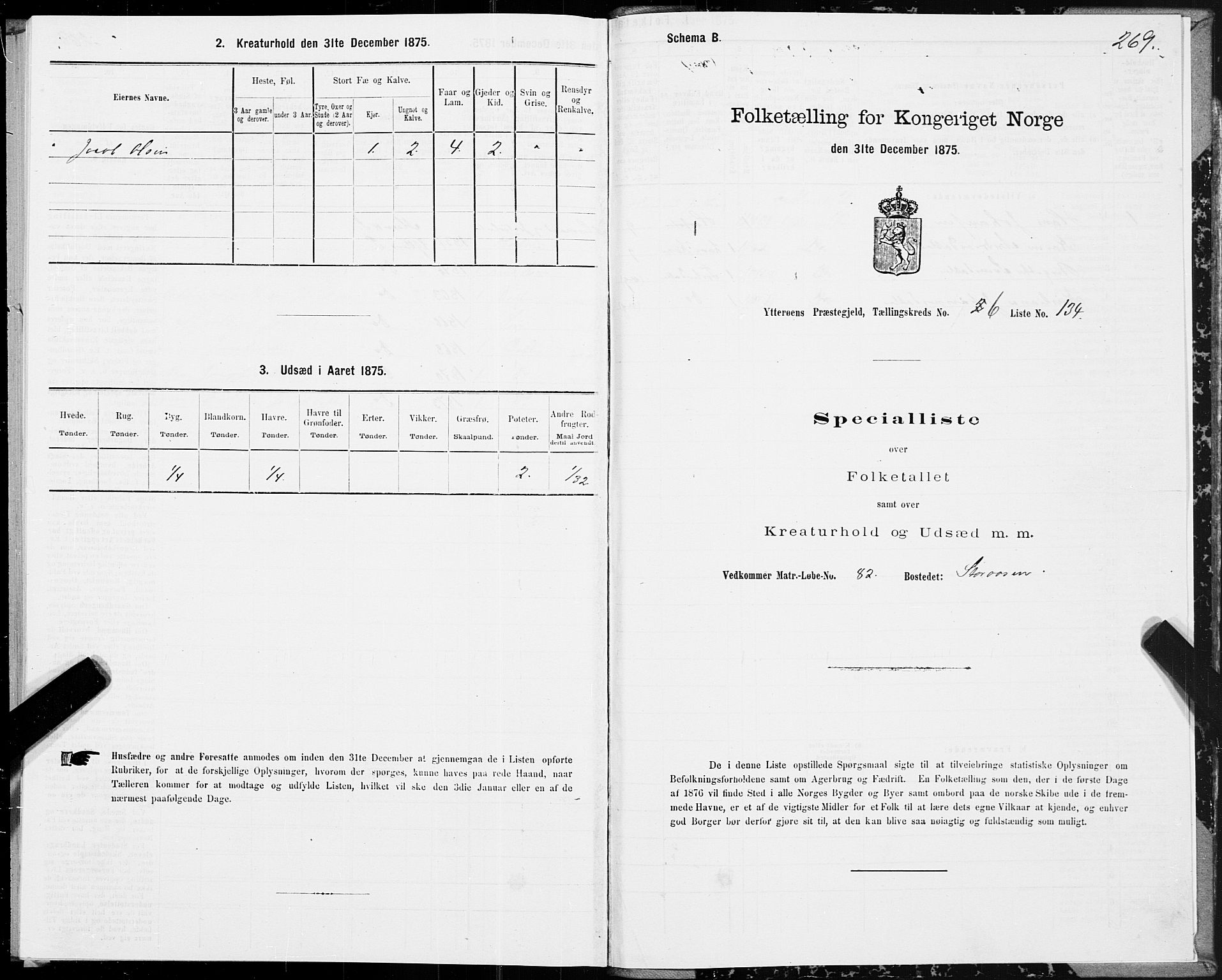 SAT, 1875 census for 1722P Ytterøy, 1875, p. 3269