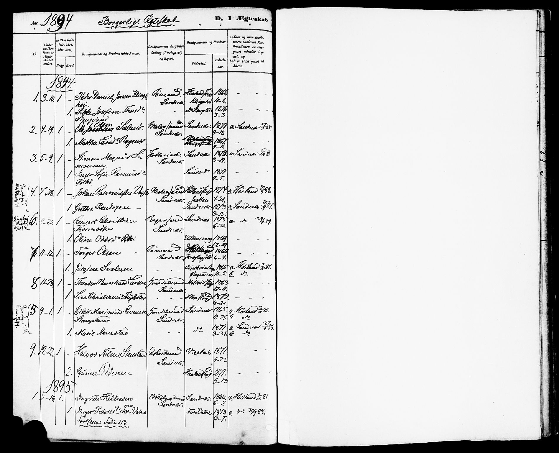 Høyland sokneprestkontor, AV/SAST-A-101799/001/30BA/L0014: Parish register (official) no. A 12, 1890-1898