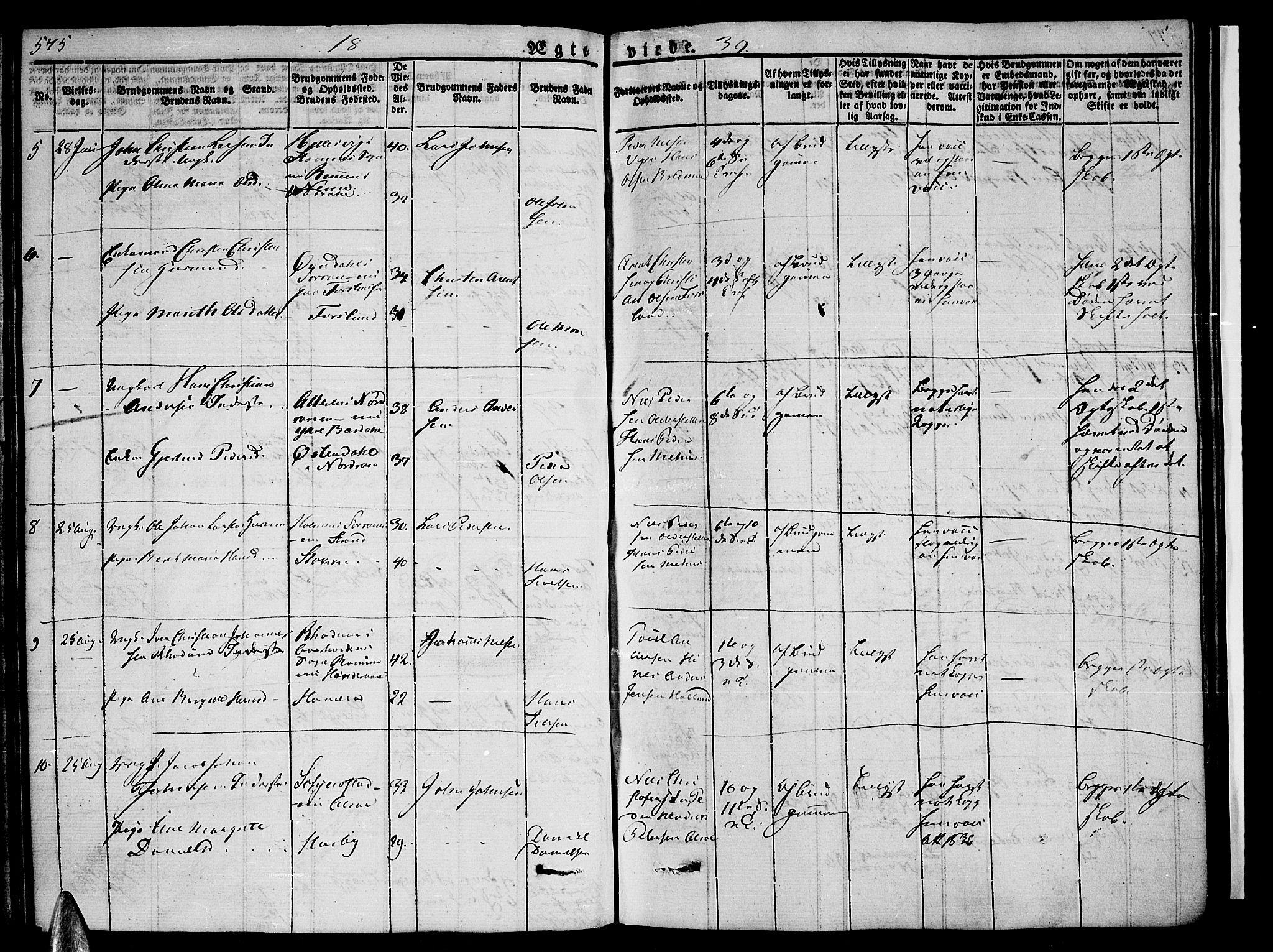 Ministerialprotokoller, klokkerbøker og fødselsregistre - Nordland, AV/SAT-A-1459/838/L0548: Parish register (official) no. 838A06, 1829-1839, p. 575-576