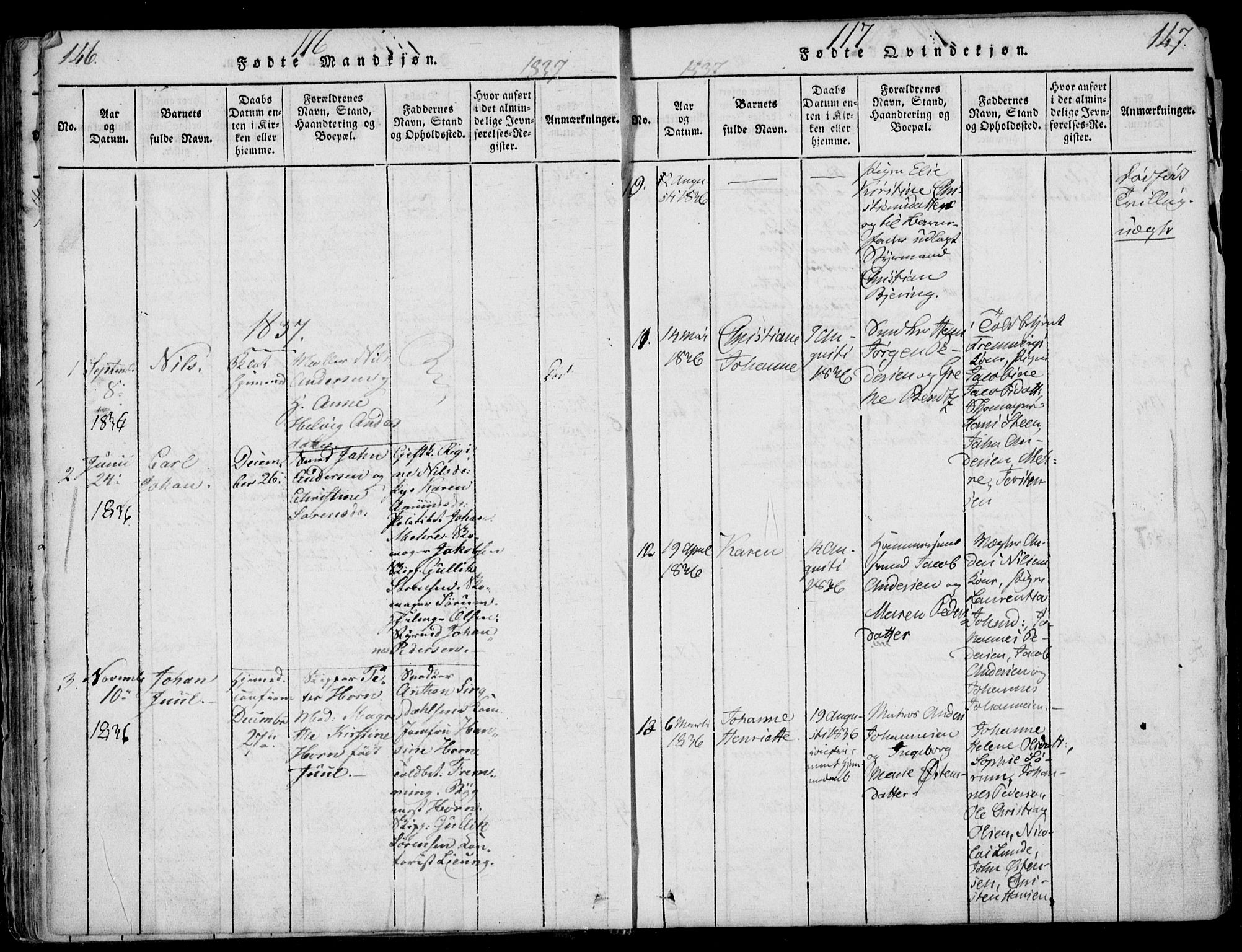 Larvik kirkebøker, SAKO/A-352/F/Fb/L0002: Parish register (official) no. II 2, 1818-1842, p. 146-147