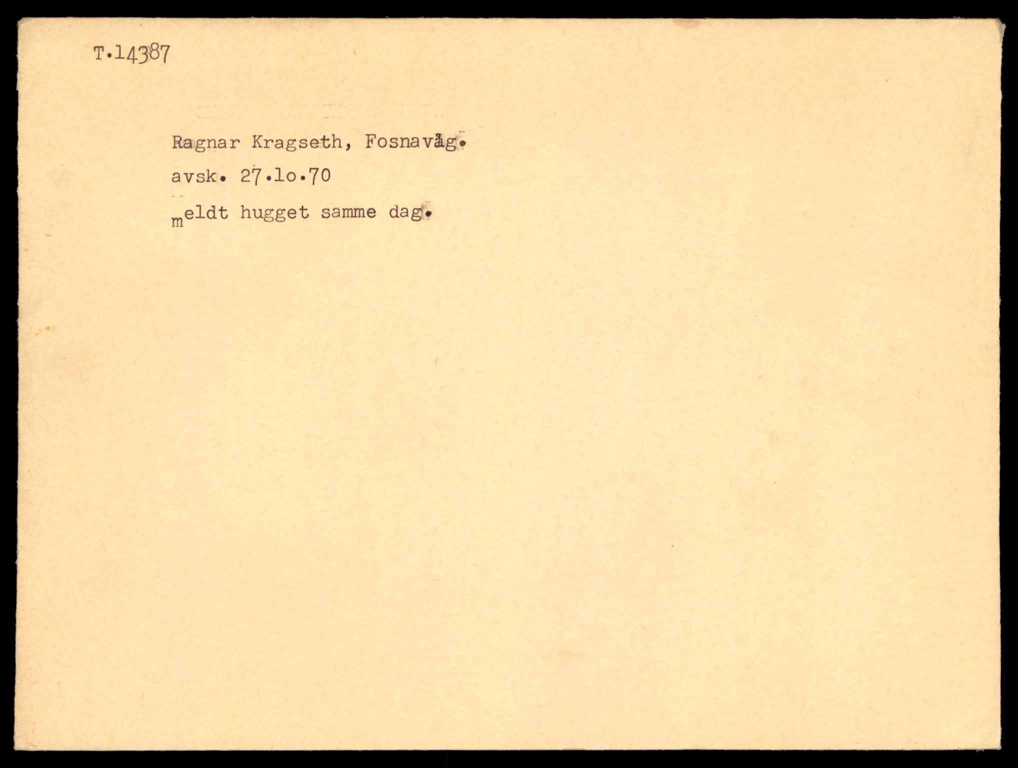 Møre og Romsdal vegkontor - Ålesund trafikkstasjon, AV/SAT-A-4099/F/Fe/L0045: Registreringskort for kjøretøy T 14320 - T 14444, 1927-1998, p. 1719