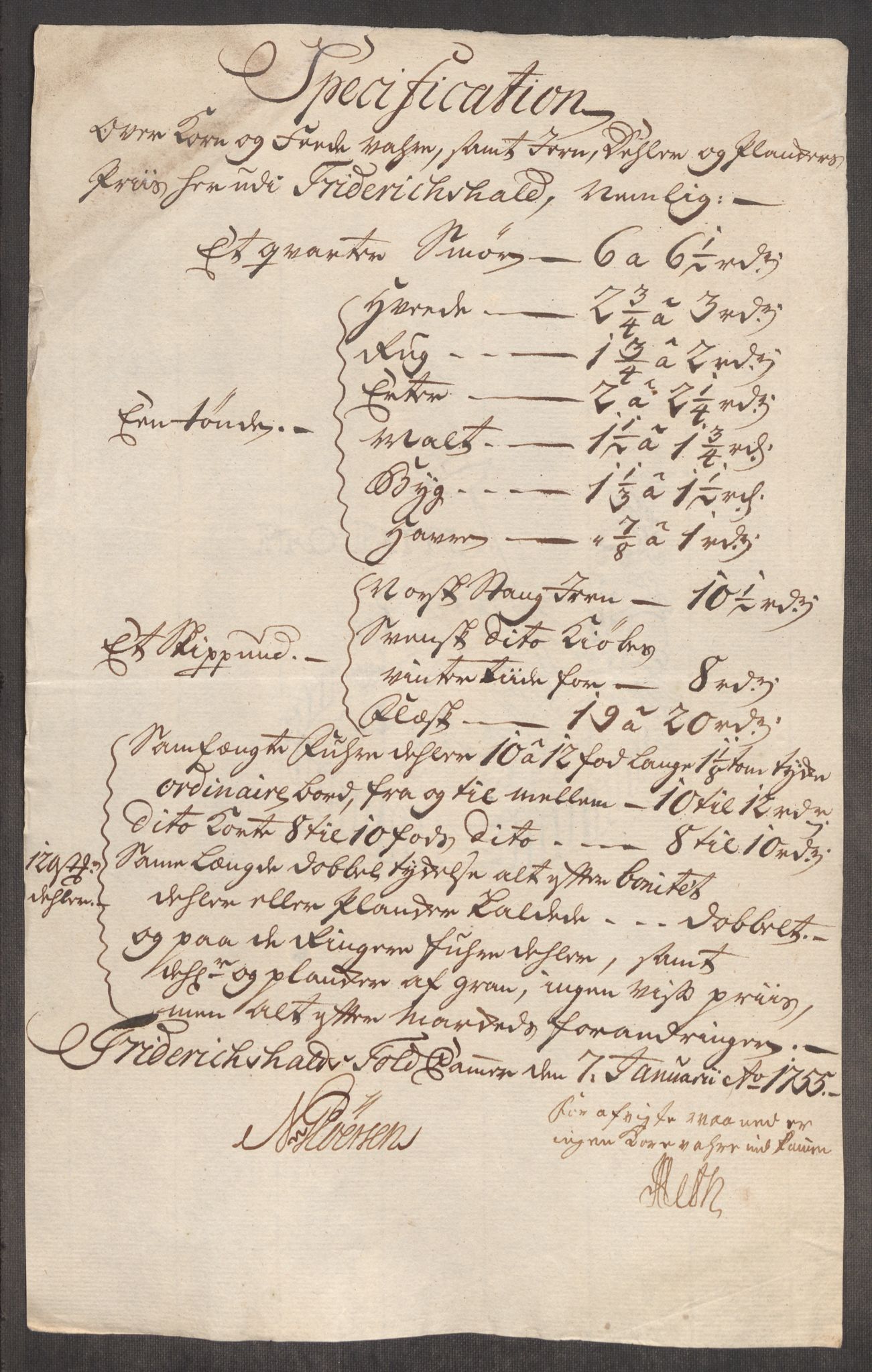 Rentekammeret inntil 1814, Realistisk ordnet avdeling, AV/RA-EA-4070/Oe/L0005: [Ø1]: Priskuranter, 1753-1757, p. 176