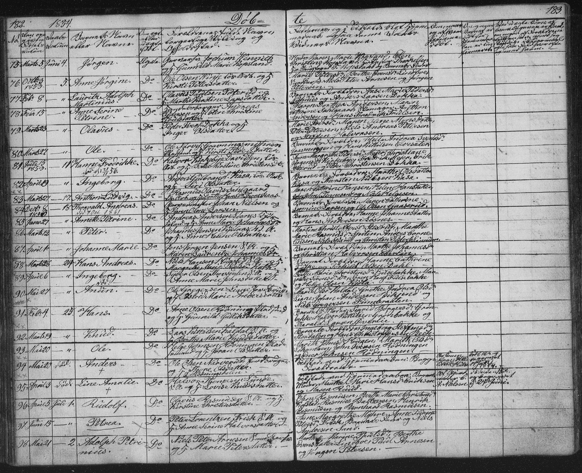 Kongsberg kirkebøker, SAKO/A-22/G/Ga/L0002: Parish register (copy) no. 2, 1839-1858, p. 182-183