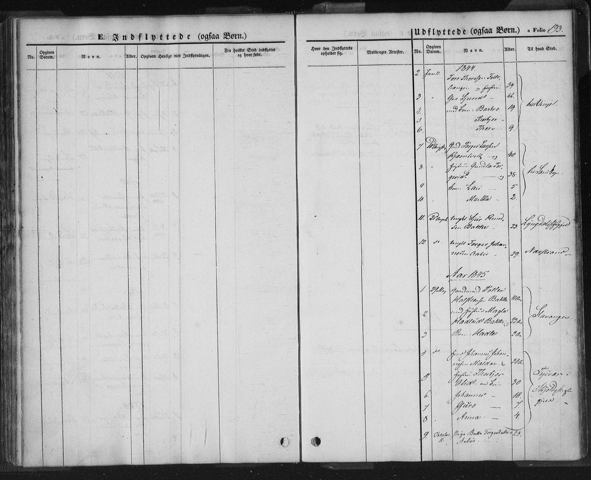 Sand sokneprestkontor, AV/SAST-A-101848/01/III/L0002: Parish register (official) no. A 2, 1838-1859, p. 193