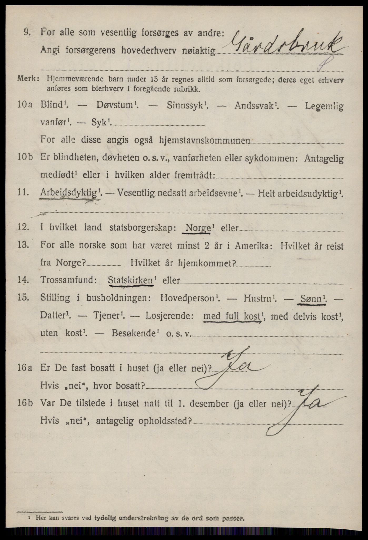 SAT, 1920 census for Kvernes, 1920, p. 950