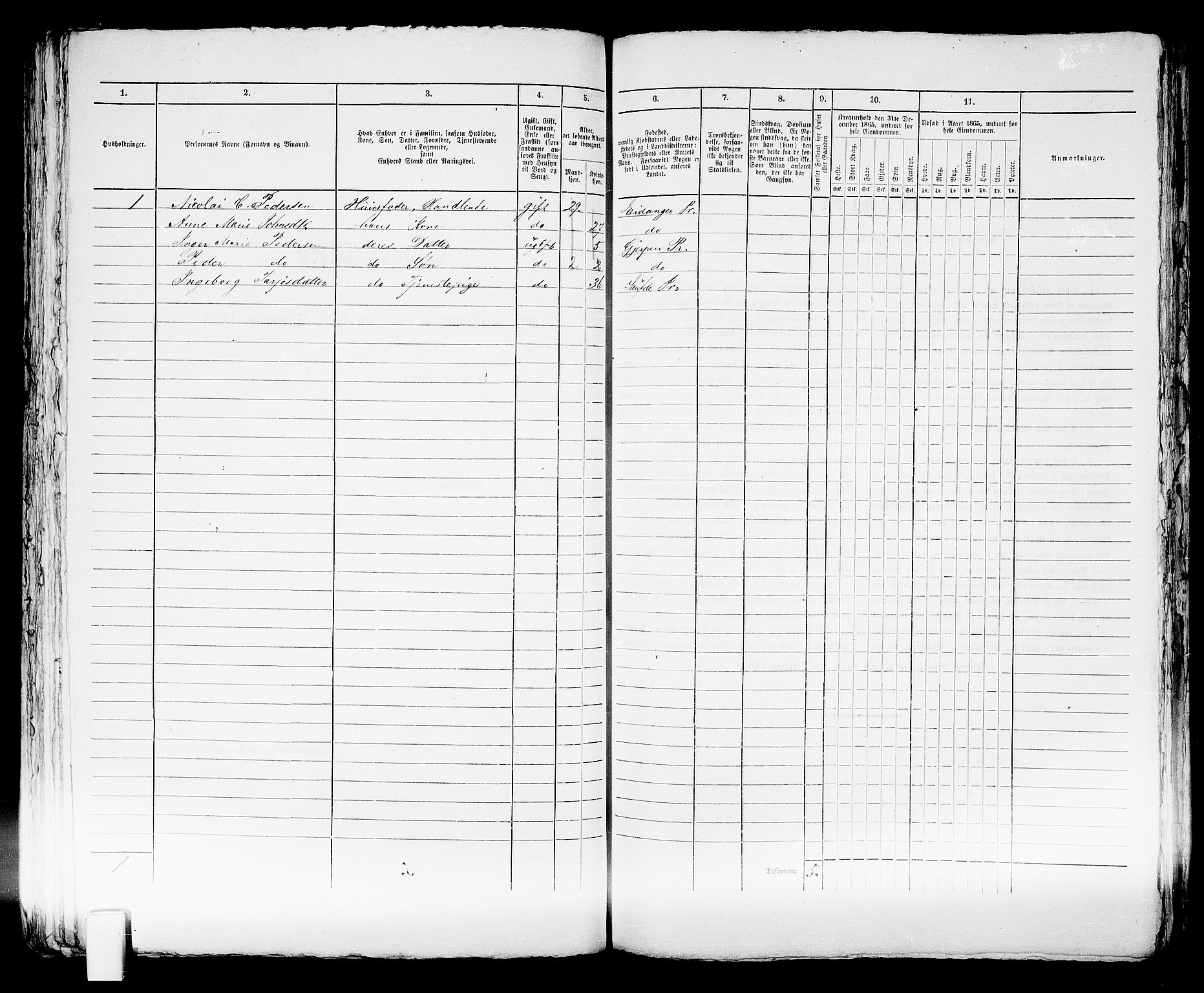 RA, 1865 census for Skien, 1865, p. 577