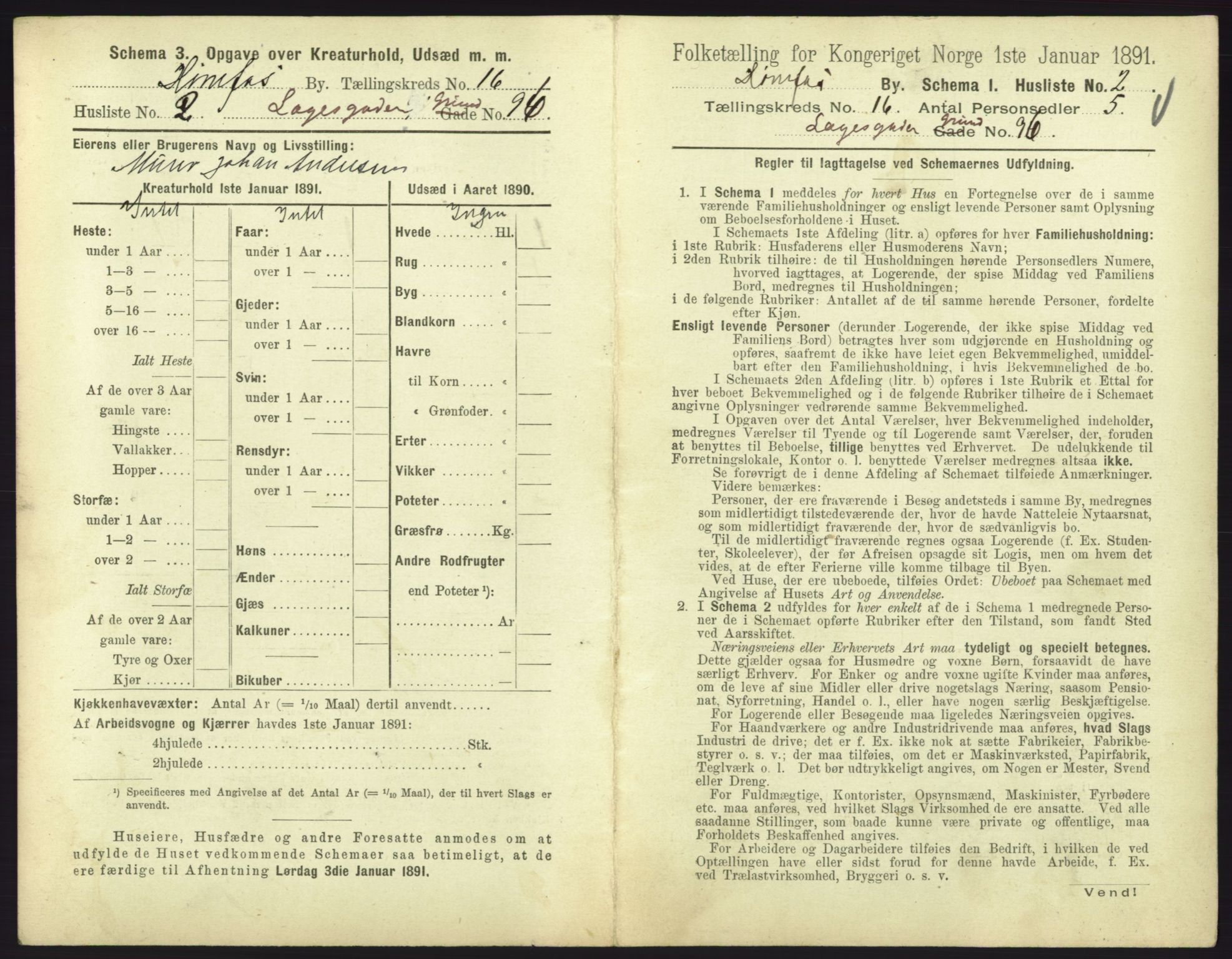 RA, 1891 census for 0601 Hønefoss, 1891, p. 341