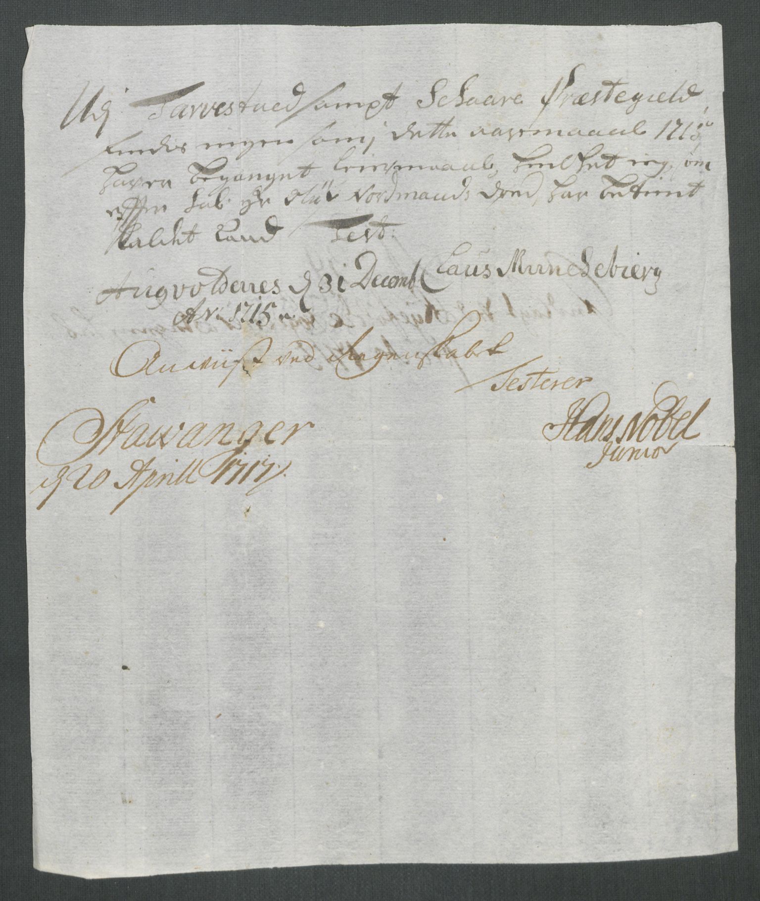 Rentekammeret inntil 1814, Reviderte regnskaper, Fogderegnskap, AV/RA-EA-4092/R47/L2868: Fogderegnskap Ryfylke, 1715, p. 278