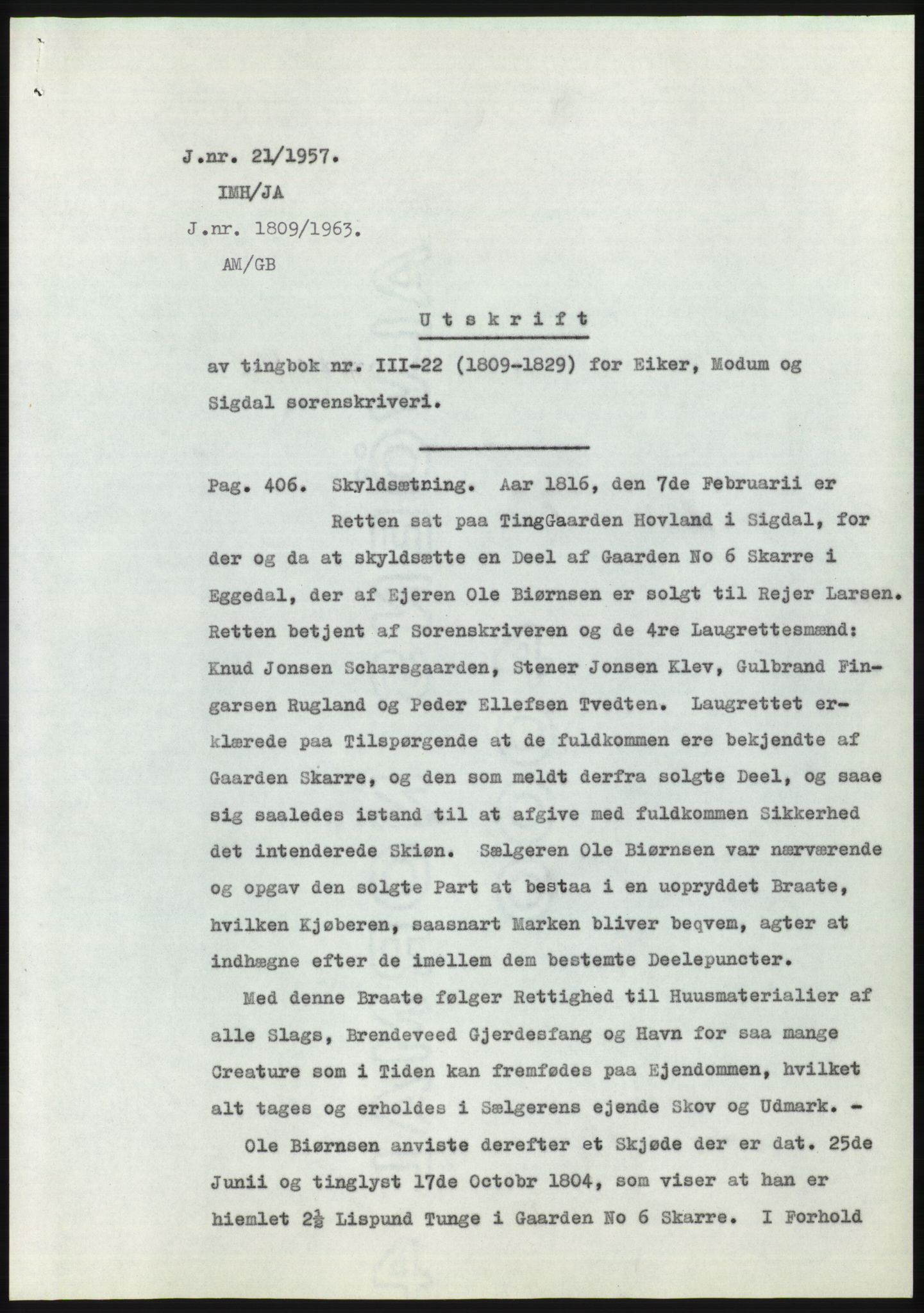 Statsarkivet i Kongsberg, SAKO/A-0001, 1956-1957, p. 80