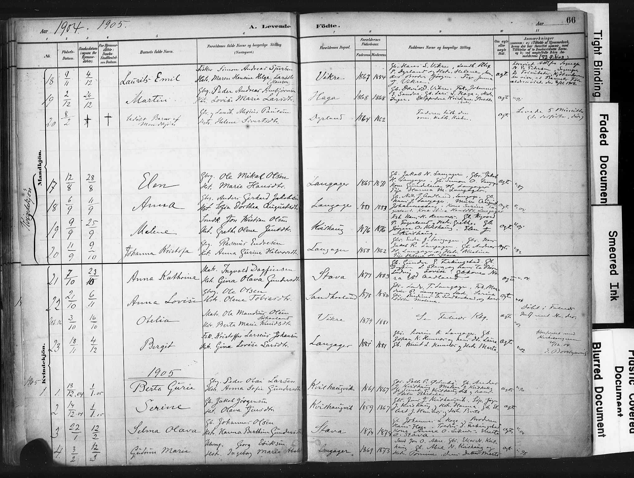 Skudenes sokneprestkontor, SAST/A -101849/H/Ha/Haa/L0010: Parish register (official) no. A 7, 1882-1912, p. 66