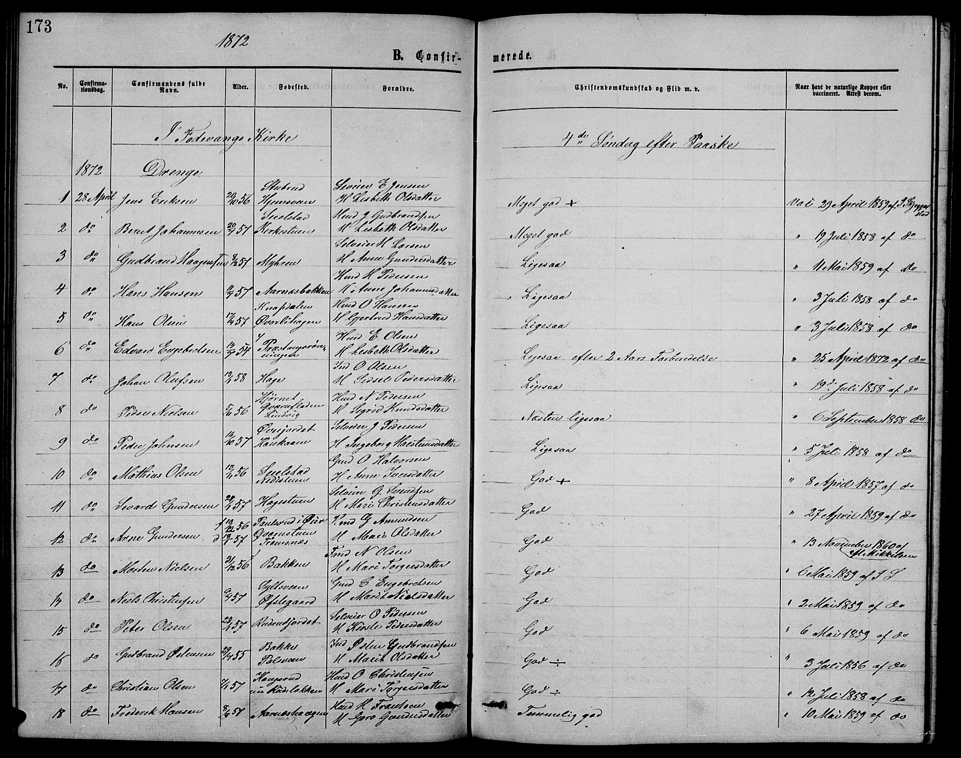 Ringebu prestekontor, AV/SAH-PREST-082/H/Ha/Hab/L0004: Parish register (copy) no. 4, 1867-1879, p. 173