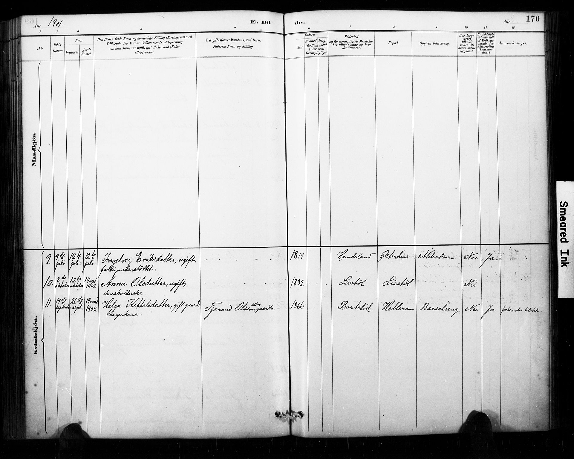 Åseral sokneprestkontor, AV/SAK-1111-0051/F/Fa/L0003: Parish register (official) no. A 3, 1884-1901, p. 170