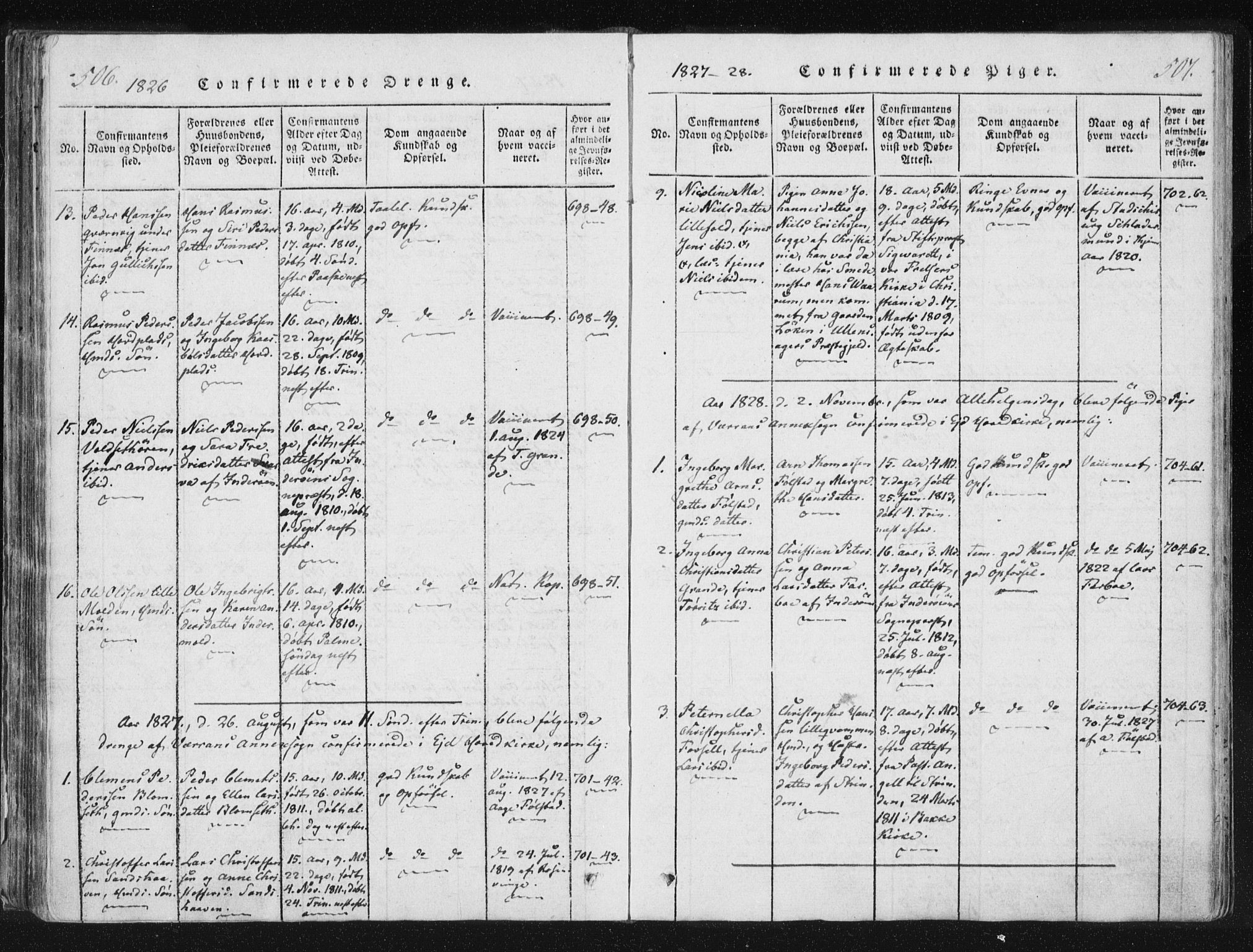 Ministerialprotokoller, klokkerbøker og fødselsregistre - Nord-Trøndelag, SAT/A-1458/744/L0417: Parish register (official) no. 744A01, 1817-1842, p. 506-507