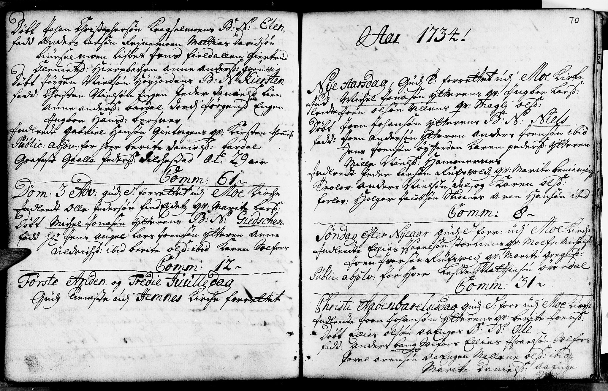 Ministerialprotokoller, klokkerbøker og fødselsregistre - Nordland, SAT/A-1459/825/L0346: Parish register (official) no. 825A02, 1729-1748, p. 70