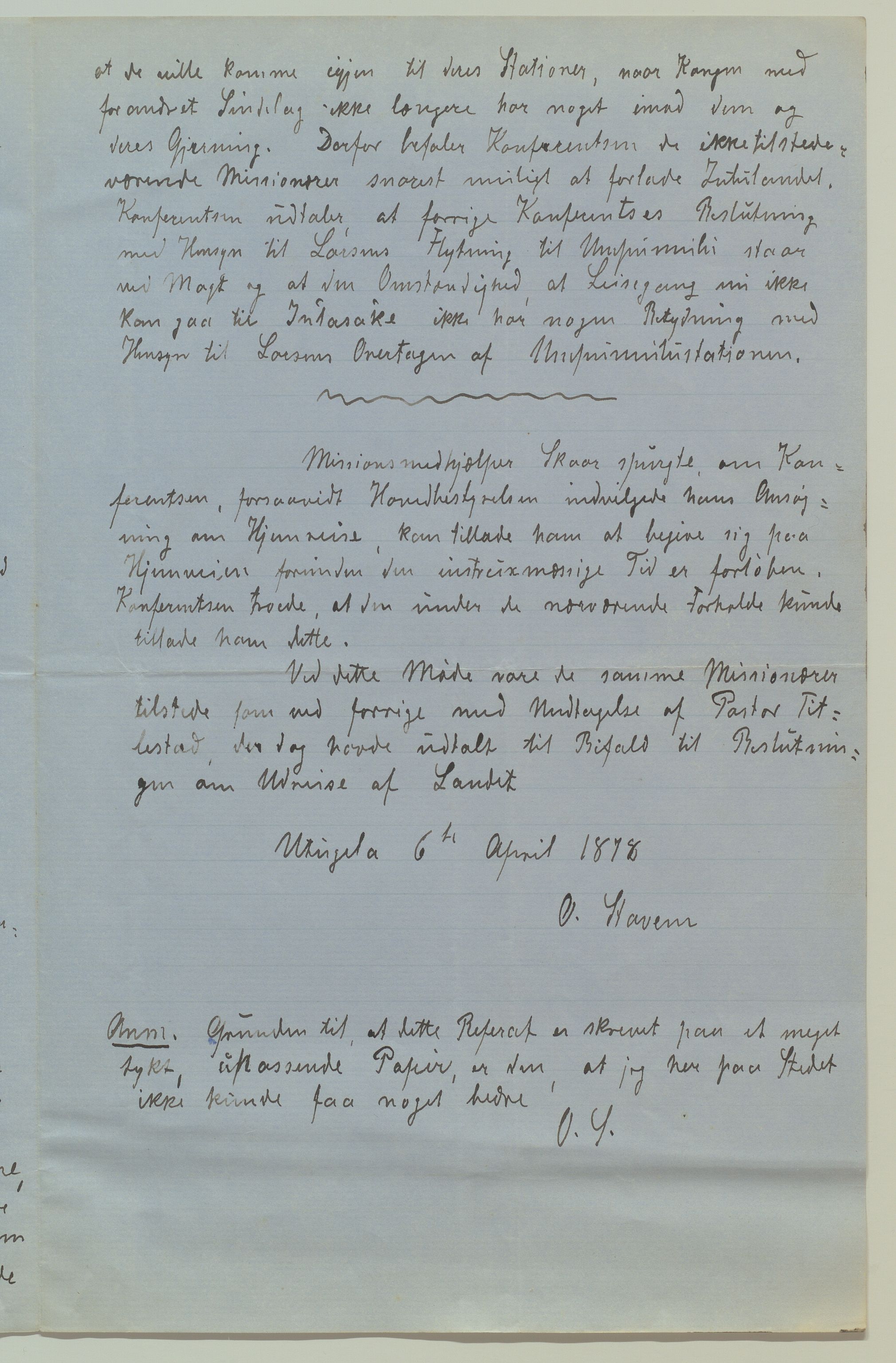 Det Norske Misjonsselskap - hovedadministrasjonen, VID/MA-A-1045/D/Da/Daa/L0035/0006: Konferansereferat og årsberetninger / Konferansereferat fra Sør-Afrika., 1878