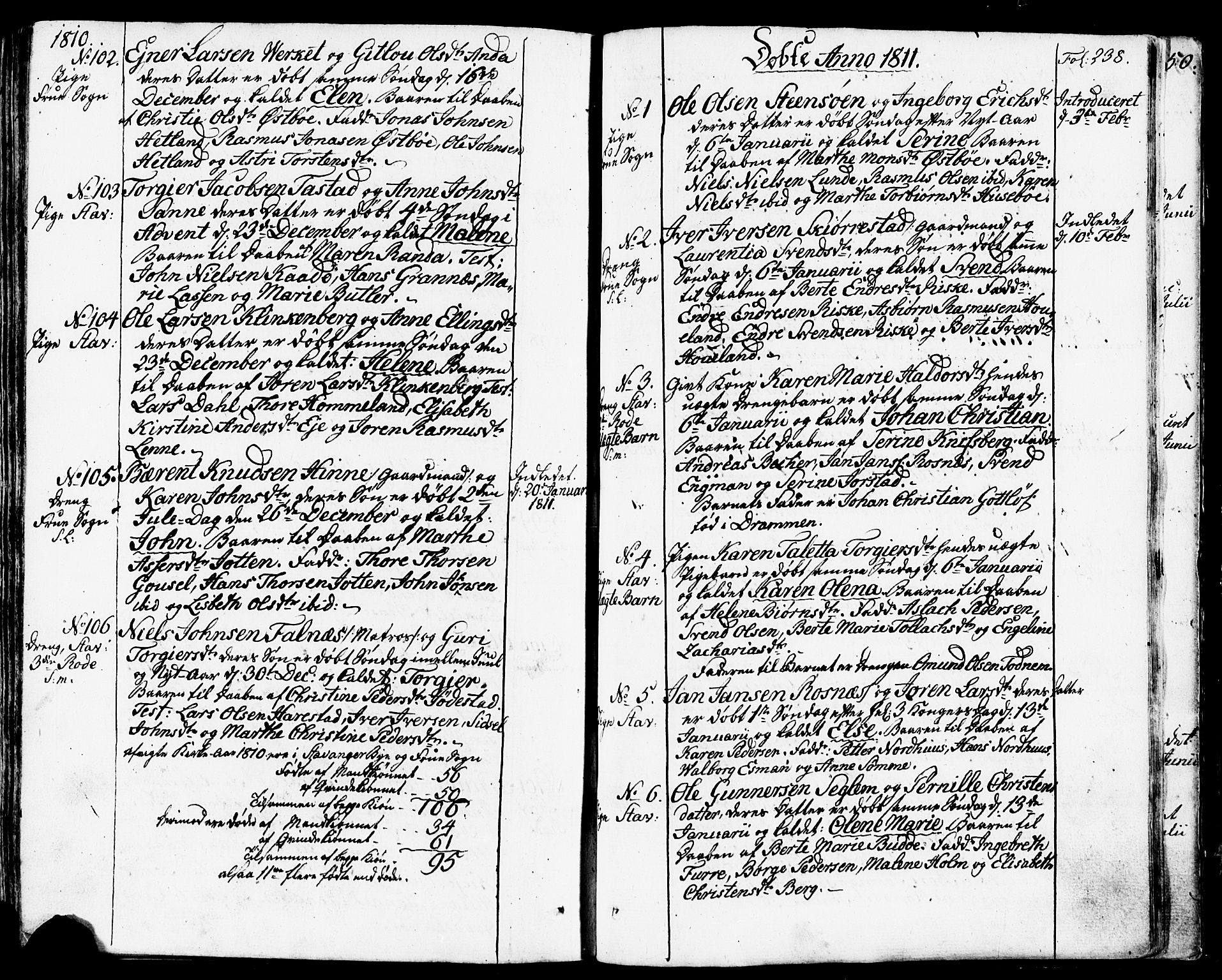Domkirken sokneprestkontor, SAST/A-101812/001/30/30BB/L0007: Parish register (copy) no. B 7, 1791-1813, p. 238