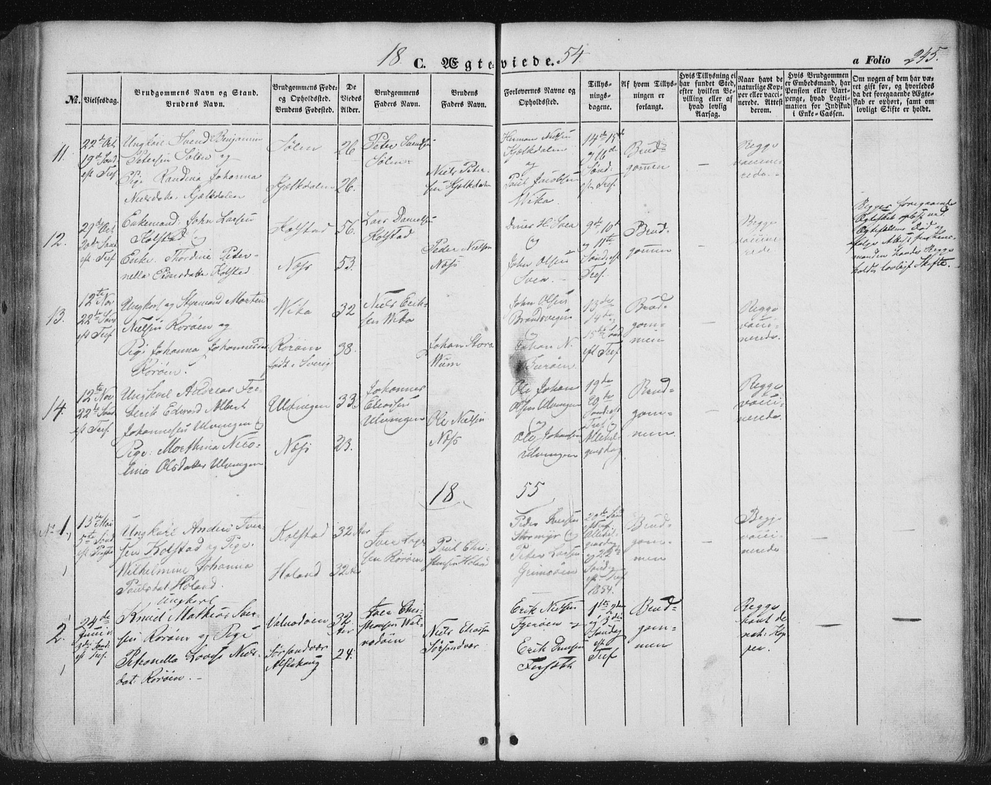 Ministerialprotokoller, klokkerbøker og fødselsregistre - Nordland, SAT/A-1459/816/L0240: Parish register (official) no. 816A06, 1846-1870, p. 245