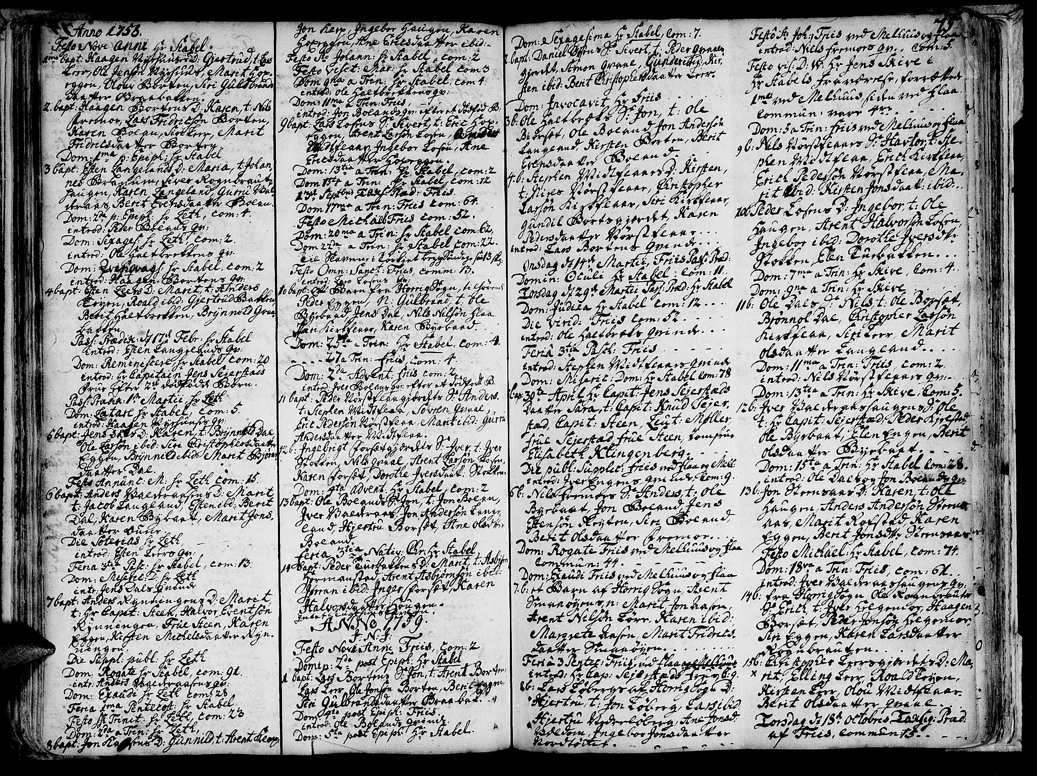 Ministerialprotokoller, klokkerbøker og fødselsregistre - Sør-Trøndelag, SAT/A-1456/691/L1058: Parish register (official) no. 691A01 /2, 1740-1767, p. 75