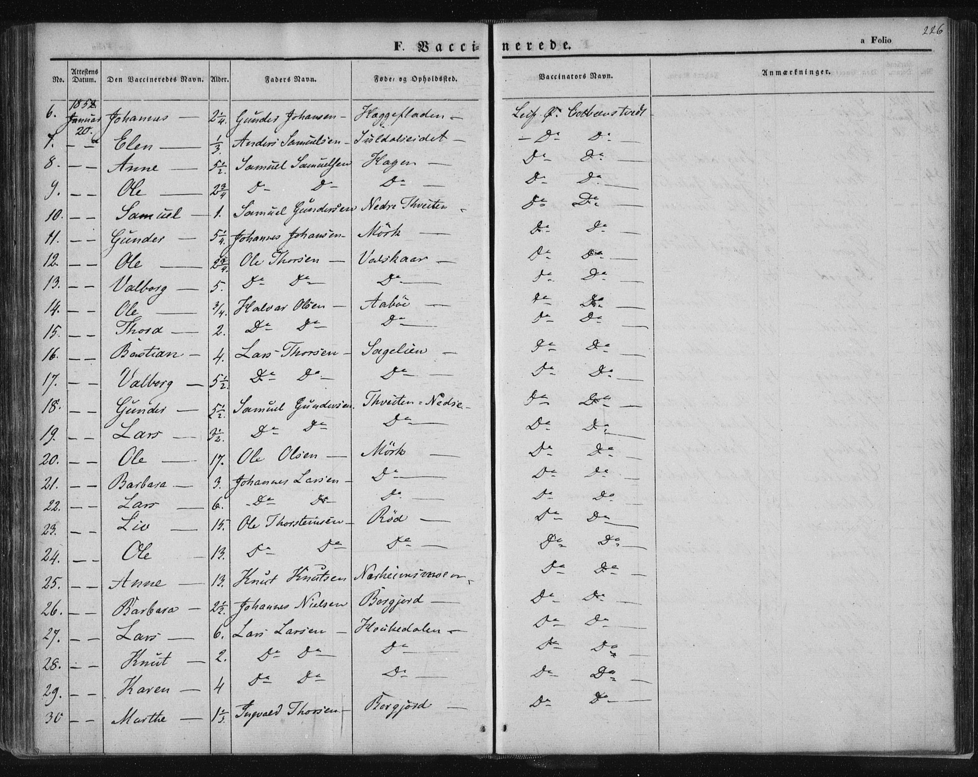 Suldal sokneprestkontor, SAST/A-101845/01/IV/L0008: Parish register (official) no. A 8, 1836-1853, p. 226