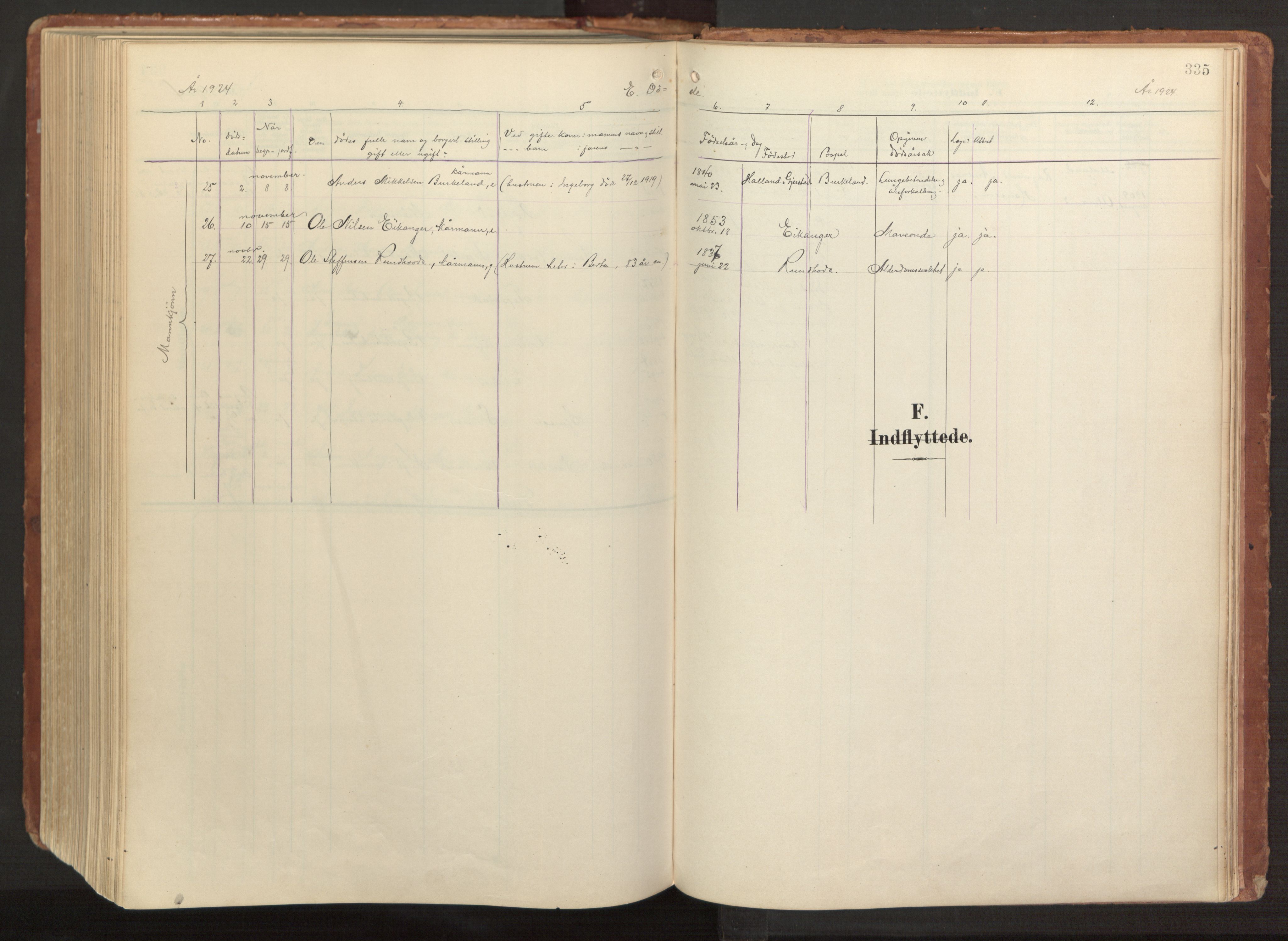 Hamre sokneprestembete, AV/SAB-A-75501/H/Ha/Haa/Haab/L0002: Parish register (official) no. B 2, 1905-1924, p. 335