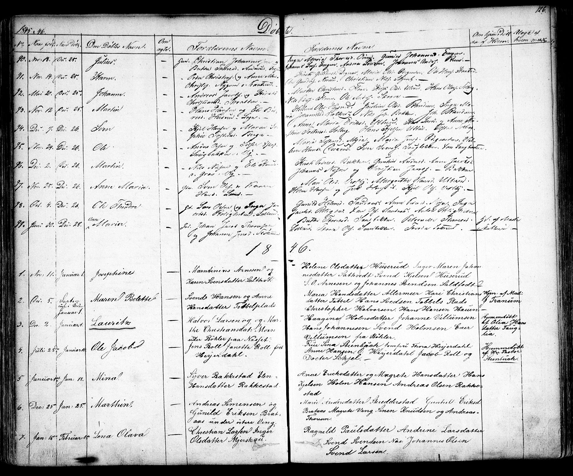 Enebakk prestekontor Kirkebøker, SAO/A-10171c/F/Fa/L0009: Parish register (official) no. I 9, 1832-1861, p. 126