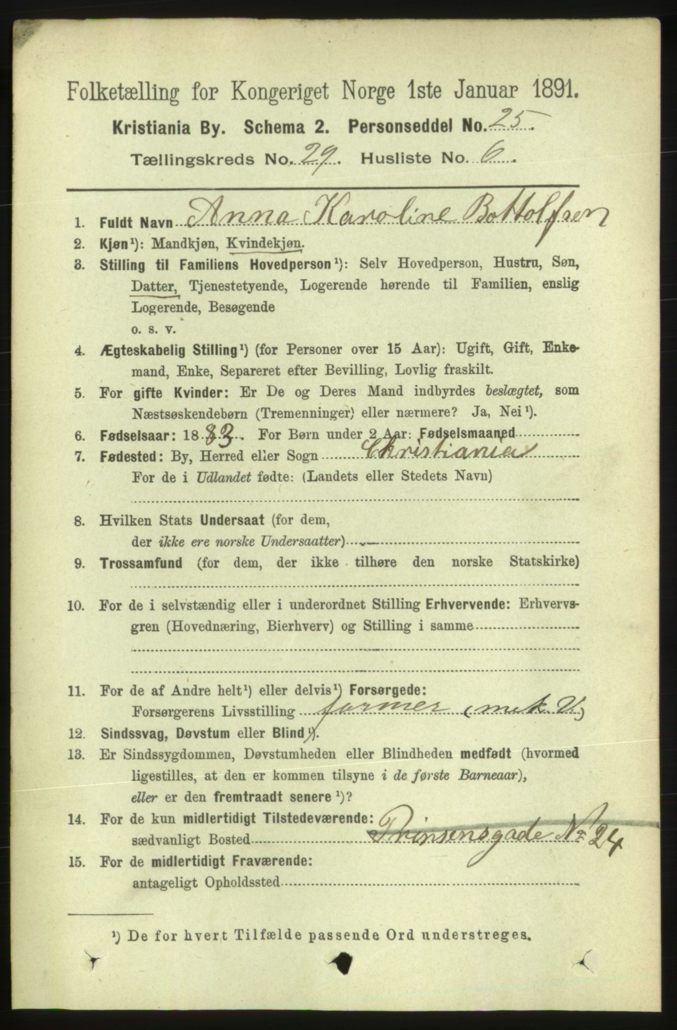 RA, 1891 census for 0301 Kristiania, 1891, p. 15049