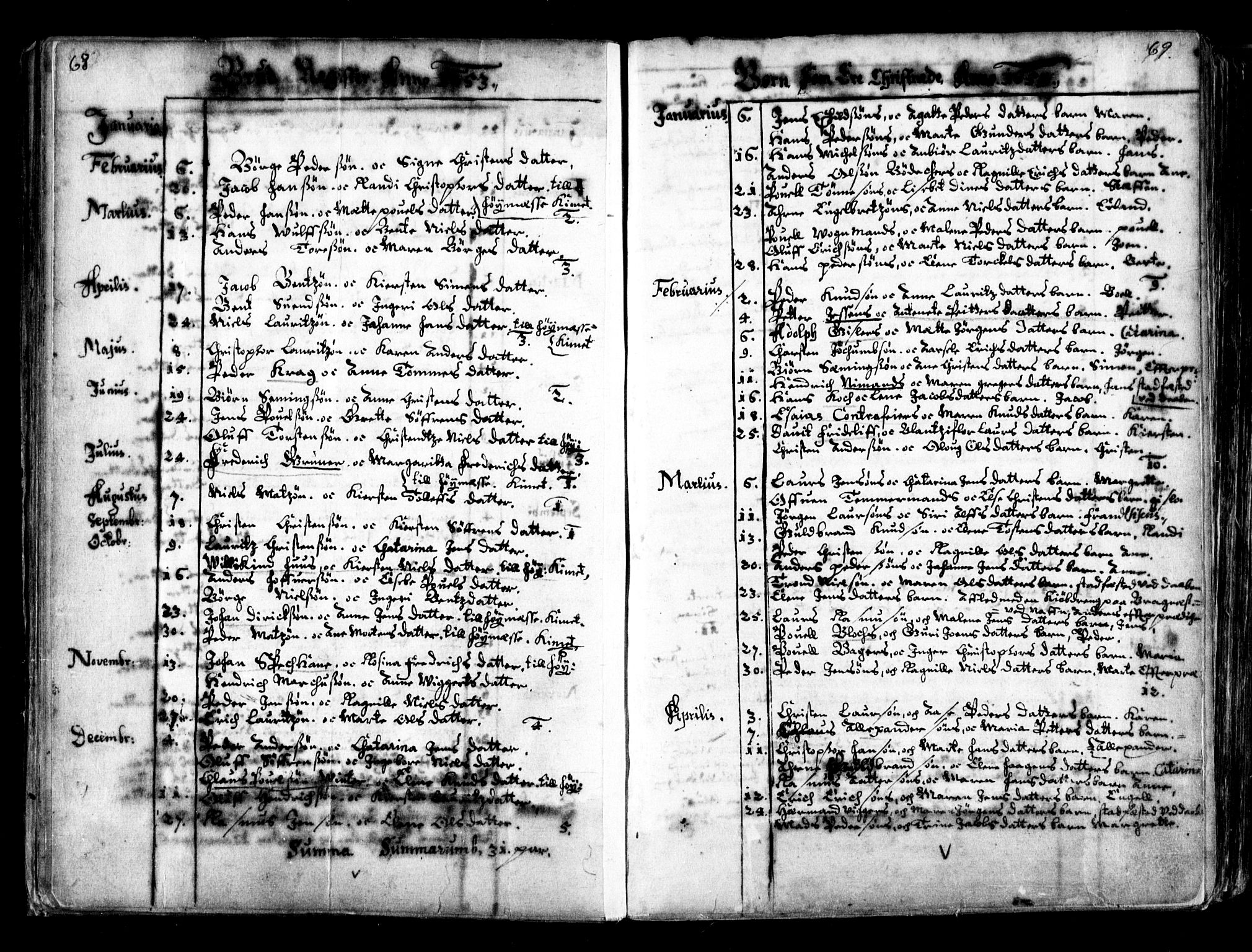 Oslo domkirke Kirkebøker, SAO/A-10752/F/Fa/L0001: Parish register (official) no. 1, 1648-1704, p. 68-69