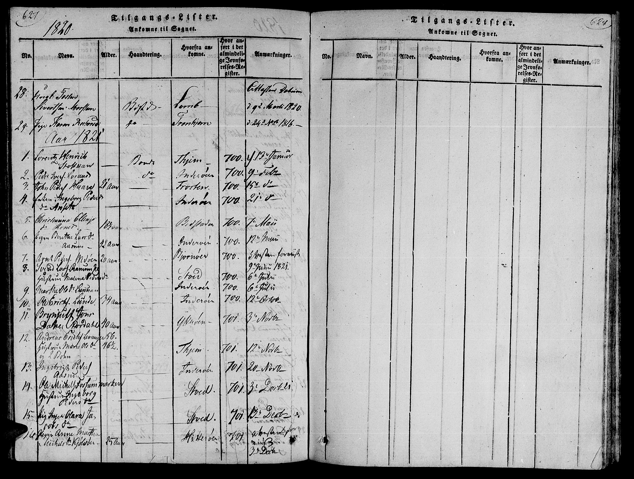 Ministerialprotokoller, klokkerbøker og fødselsregistre - Nord-Trøndelag, SAT/A-1458/735/L0333: Parish register (official) no. 735A04 /1, 1816-1824, p. 627-628