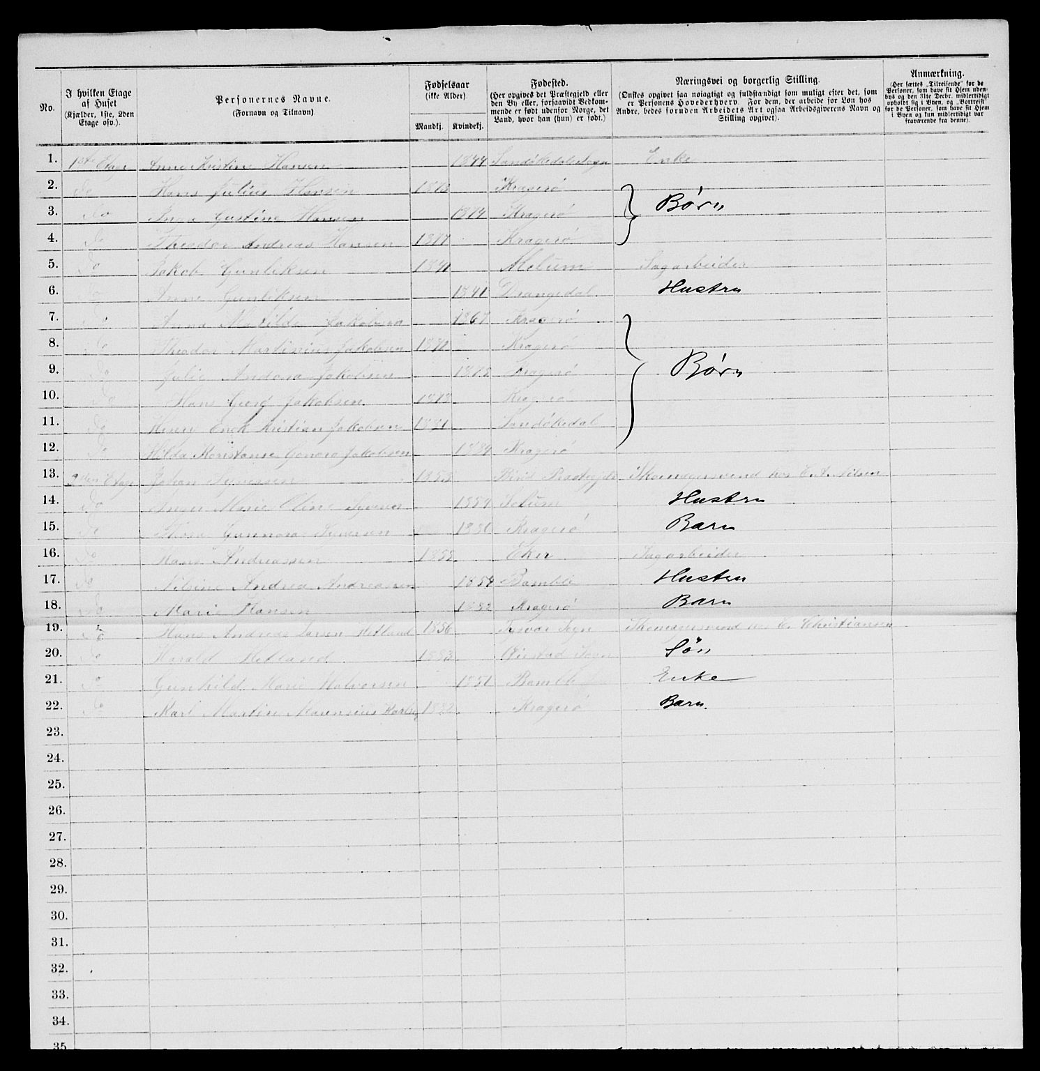 SAKO, 1885 census for 0801 Kragerø, 1885, p. 676