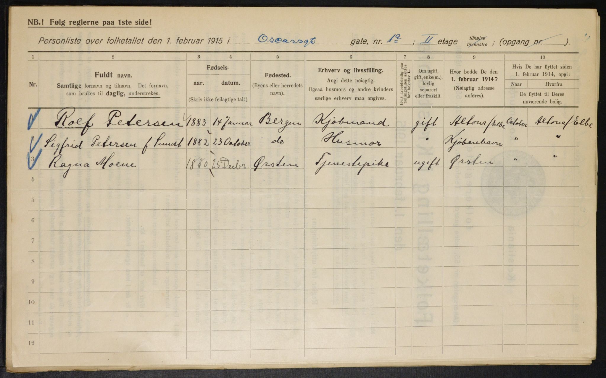 OBA, Municipal Census 1915 for Kristiania, 1915, p. 75543