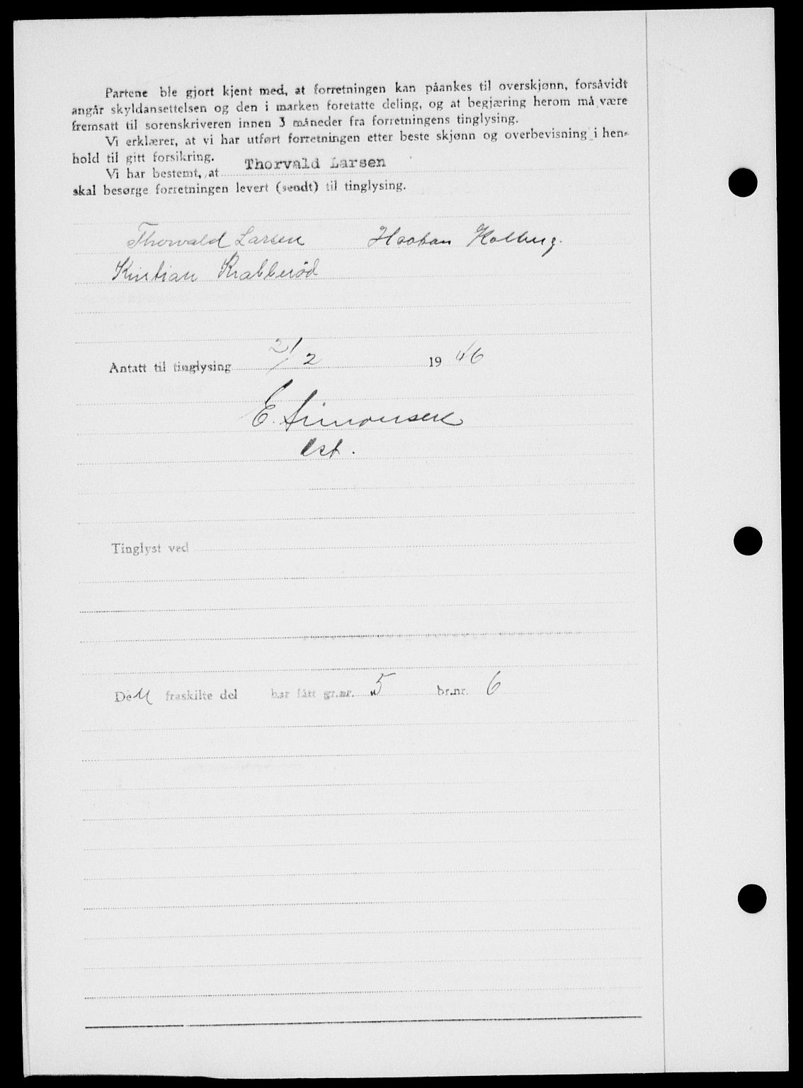 Onsøy sorenskriveri, SAO/A-10474/G/Ga/Gab/L0015: Mortgage book no. II A-15, 1945-1946, Diary no: : 362/1946