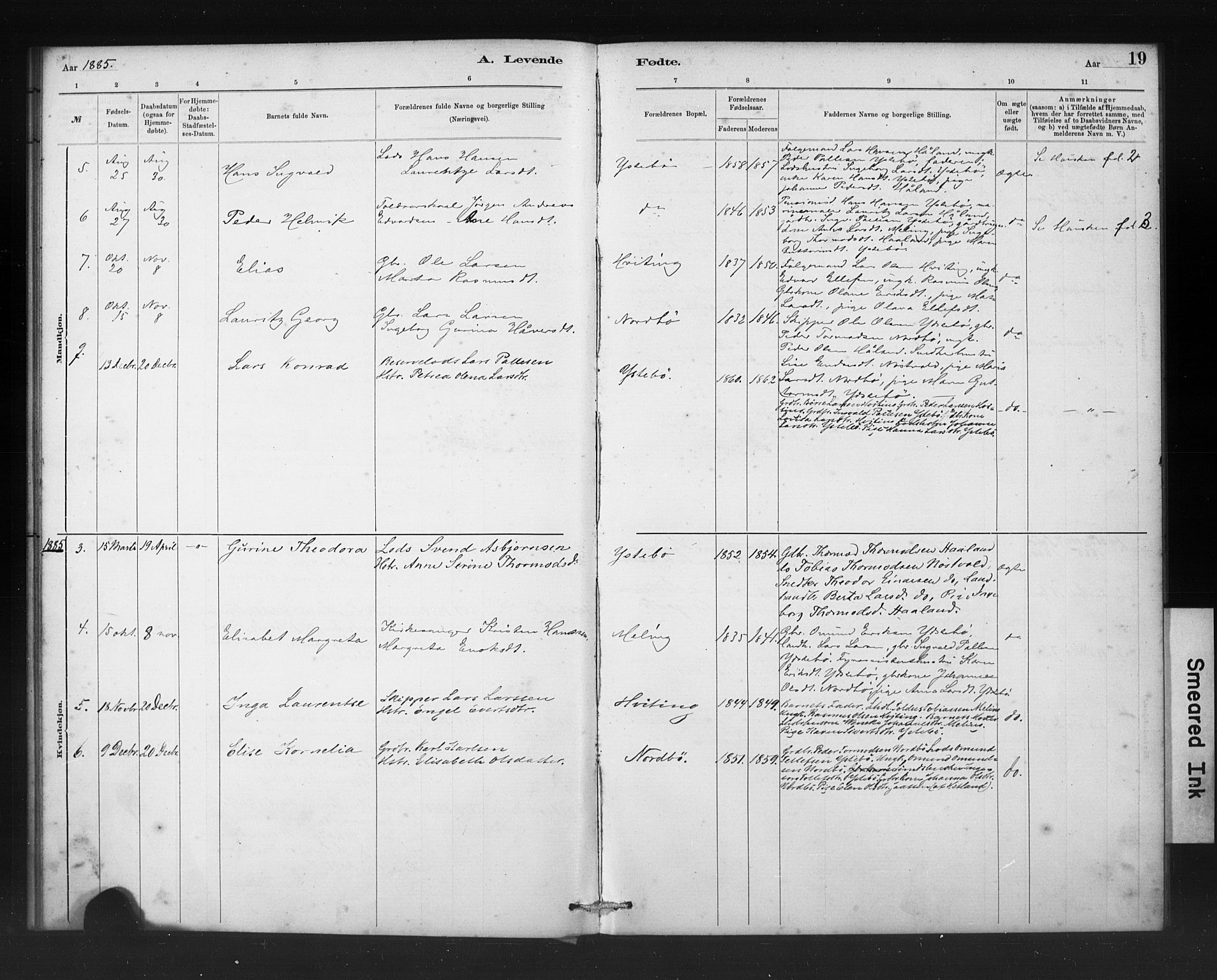 Rennesøy sokneprestkontor, AV/SAST-A -101827/H/Ha/Haa/L0011: Parish register (official) no. A 11, 1878-1887, p. 19