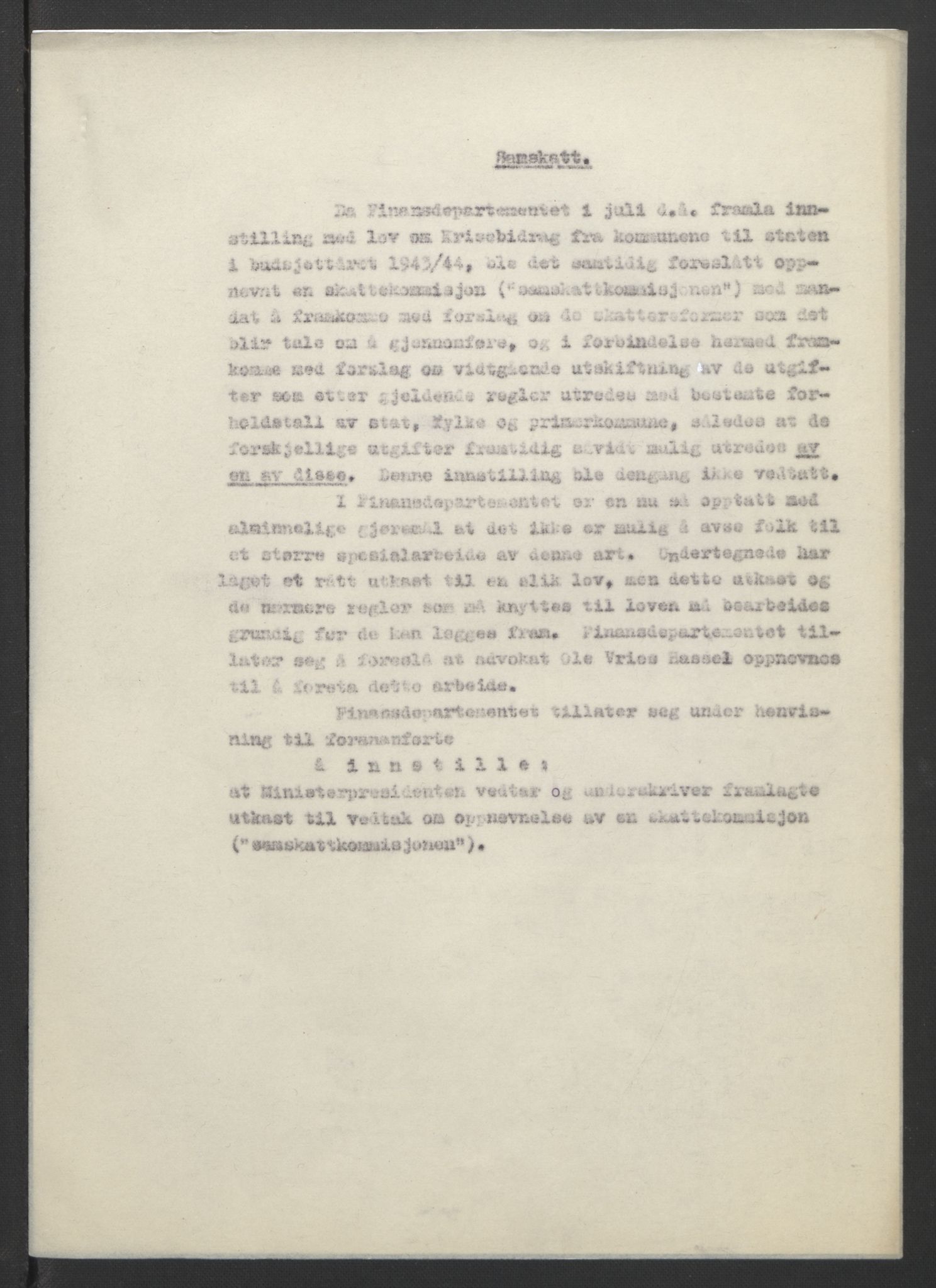 NS-administrasjonen 1940-1945 (Statsrådsekretariatet, de kommisariske statsråder mm), AV/RA-S-4279/D/Db/L0090: Foredrag til vedtak utenfor ministermøte, 1942-1945, p. 124