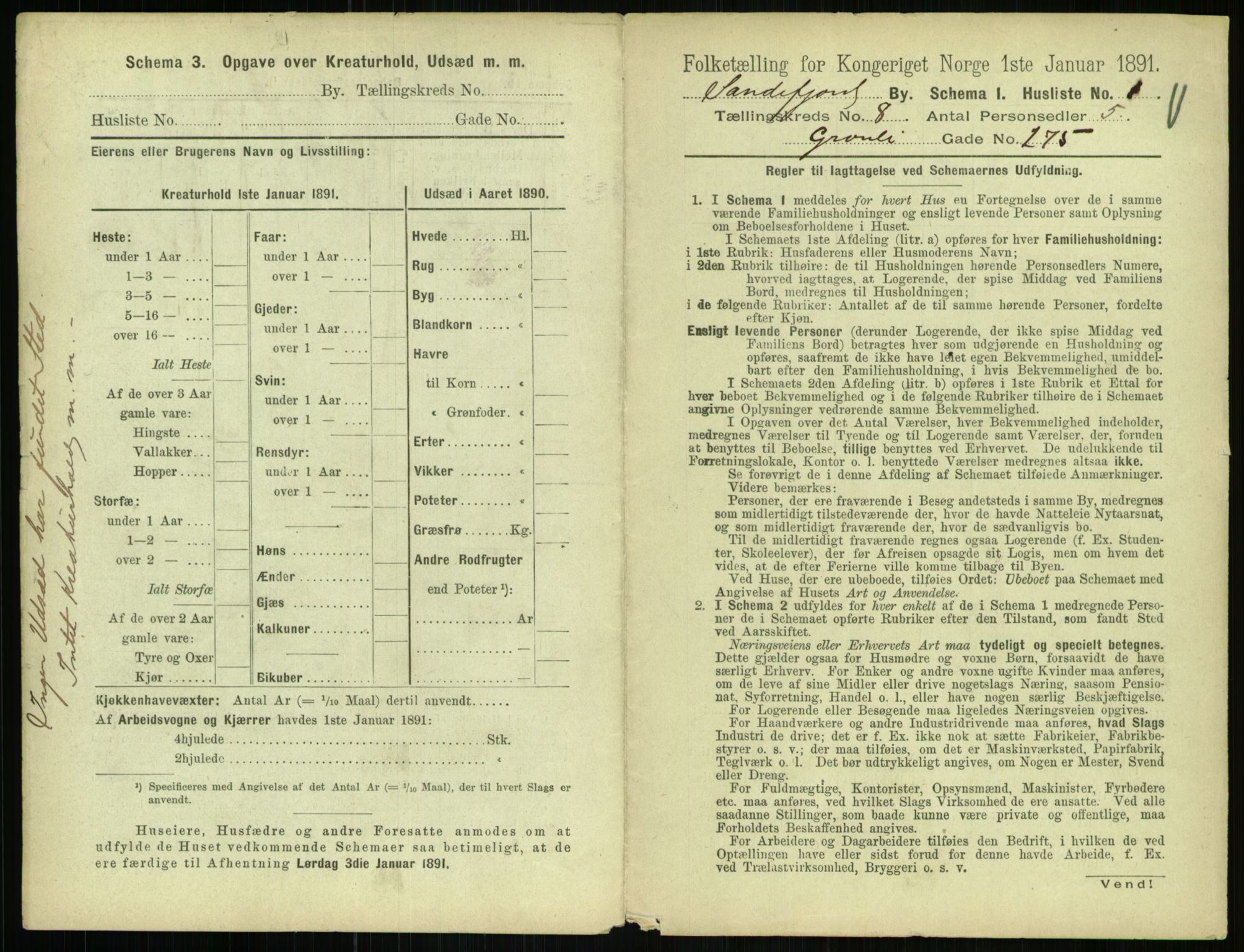 RA, 1891 census for 0706 Sandefjord, 1891, p. 833