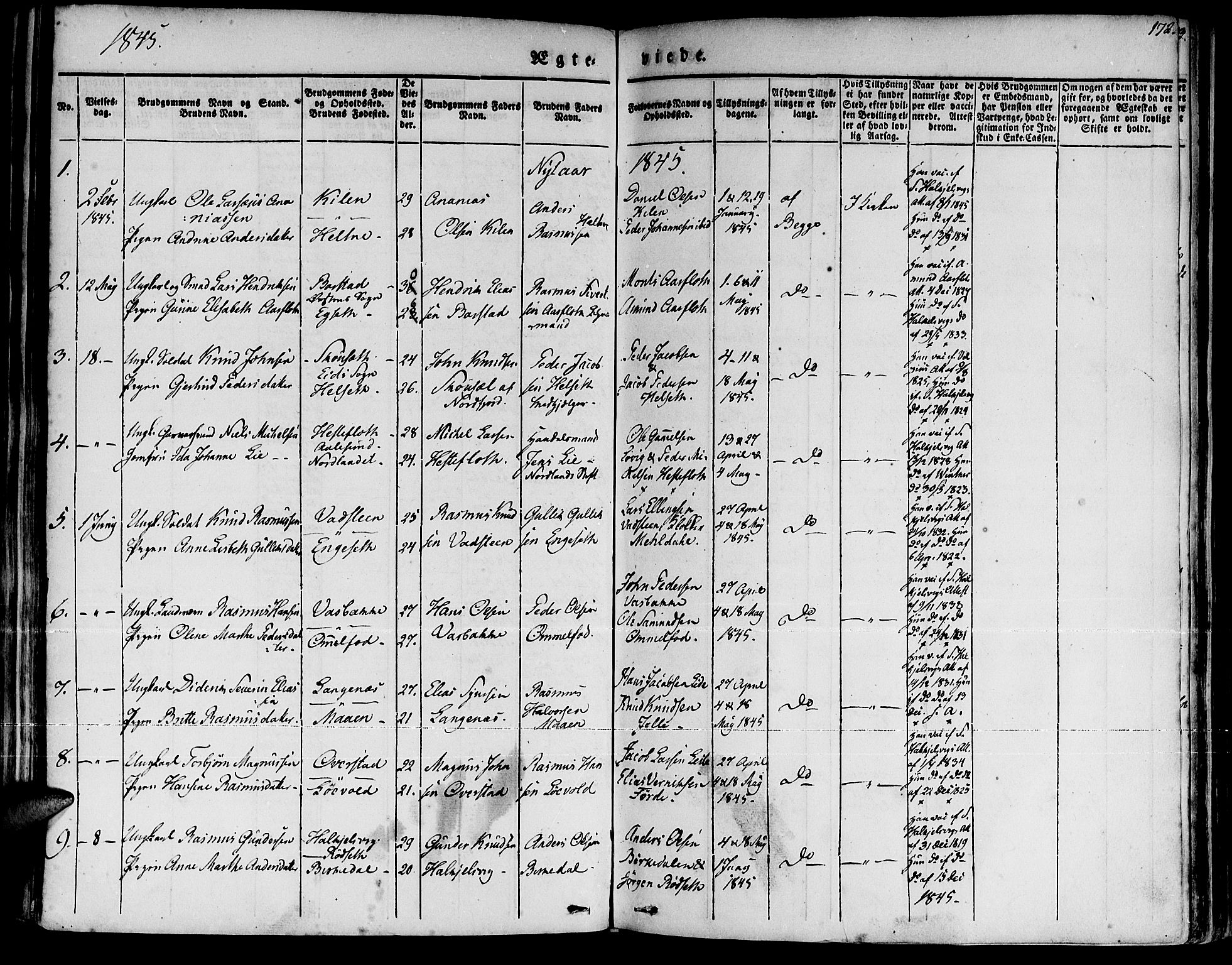 Ministerialprotokoller, klokkerbøker og fødselsregistre - Møre og Romsdal, AV/SAT-A-1454/511/L0139: Parish register (official) no. 511A06, 1831-1850, p. 172