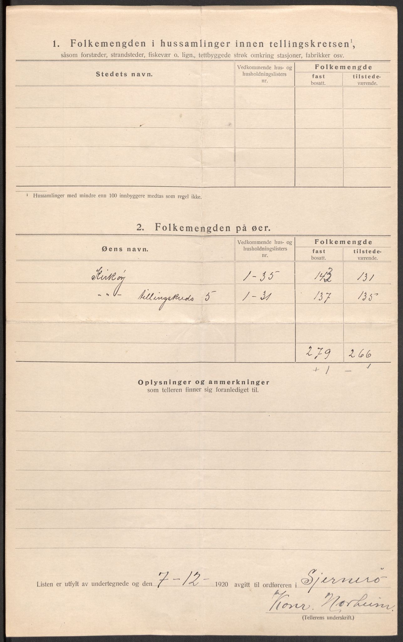 SAST, 1920 census for Sjernarøy, 1920, p. 30