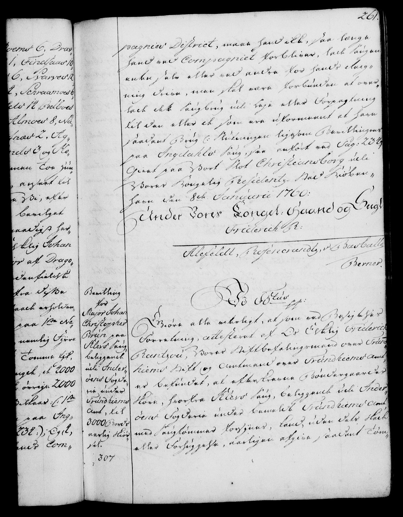 Rentekammeret, Kammerkanselliet, RA/EA-3111/G/Gg/Gga/L0007: Norsk ekspedisjonsprotokoll med register (merket RK 53.7), 1759-1768, p. 261