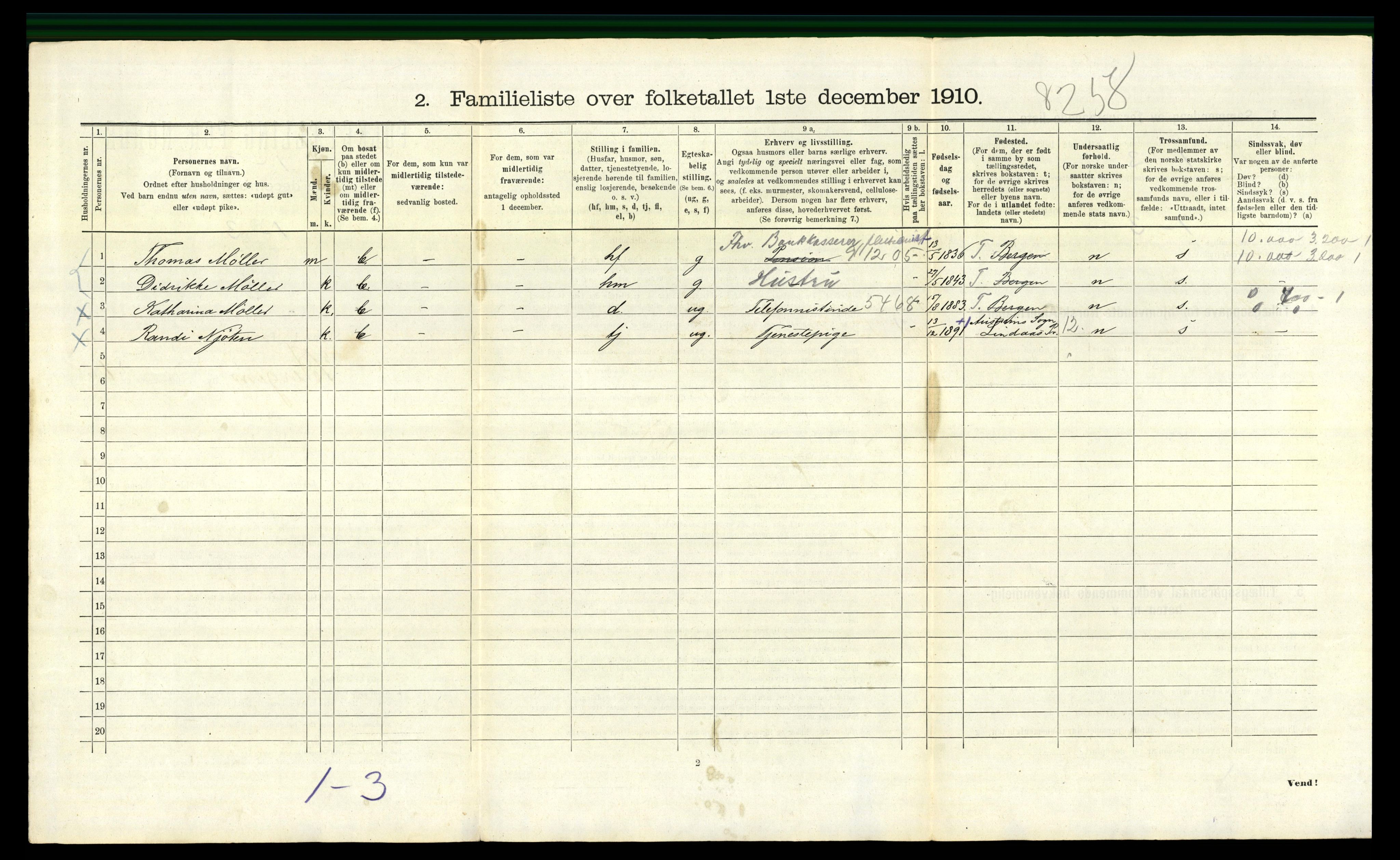 RA, 1910 census for Bergen, 1910, p. 22246