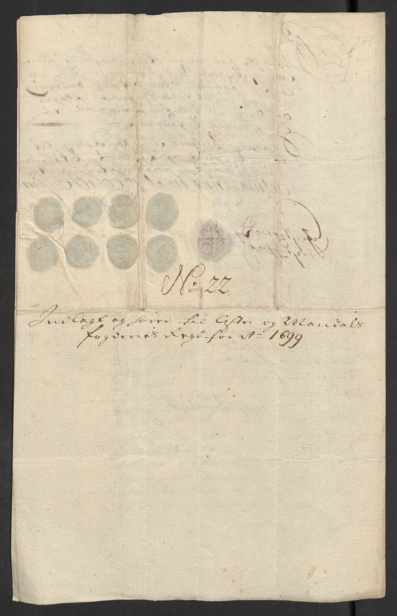 Rentekammeret inntil 1814, Reviderte regnskaper, Fogderegnskap, RA/EA-4092/R43/L2547: Fogderegnskap Lista og Mandal, 1698-1699, p. 262
