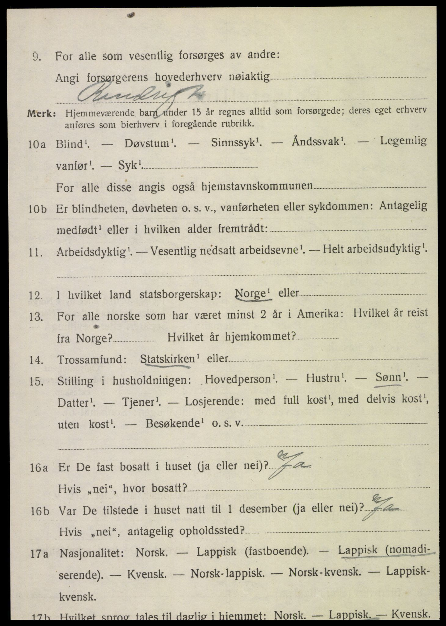 SAT, 1920 census for Vefsn, 1920, p. 5302