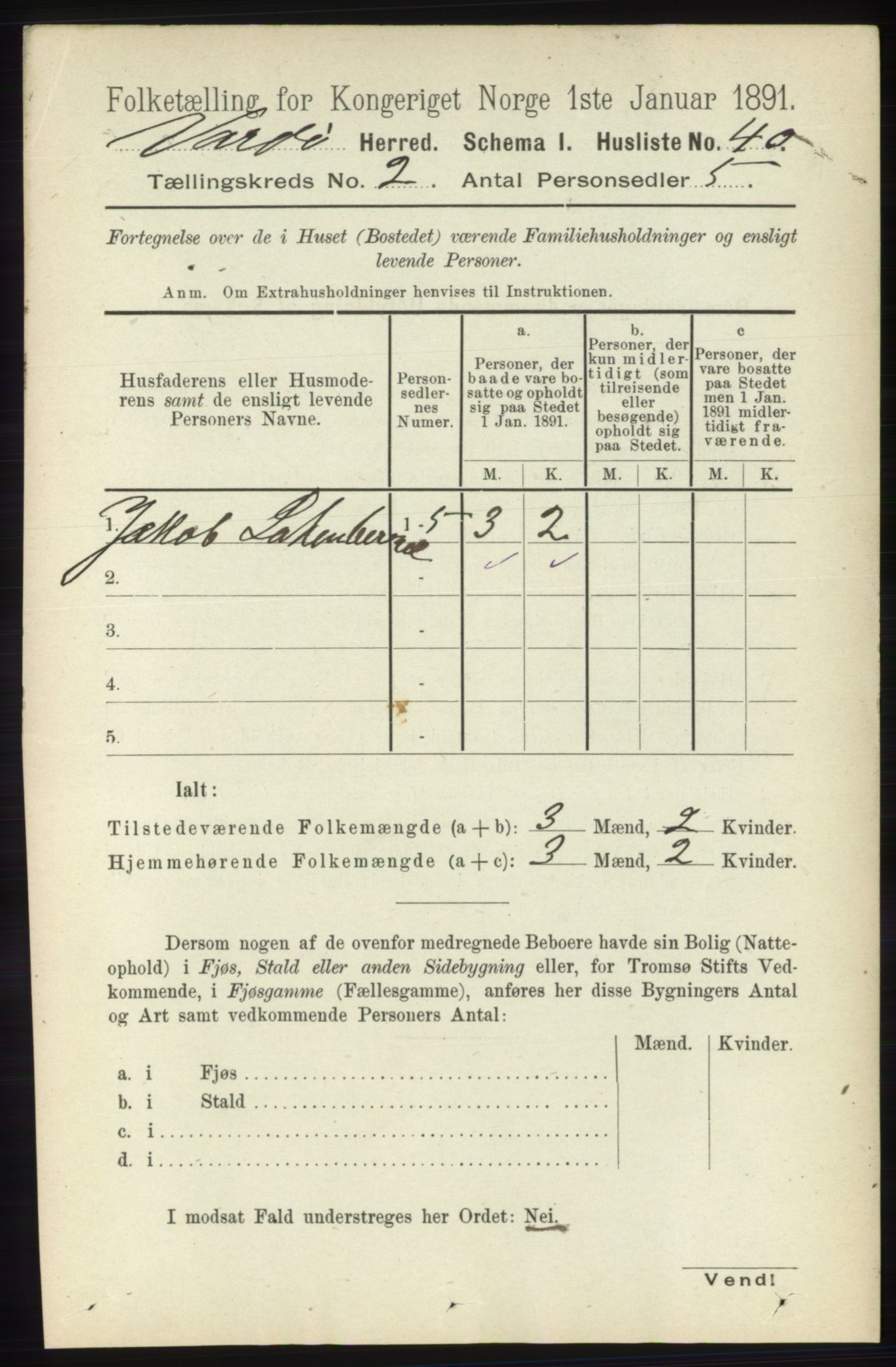 RA, 1891 census for 2028 Vardø, 1891, p. 253